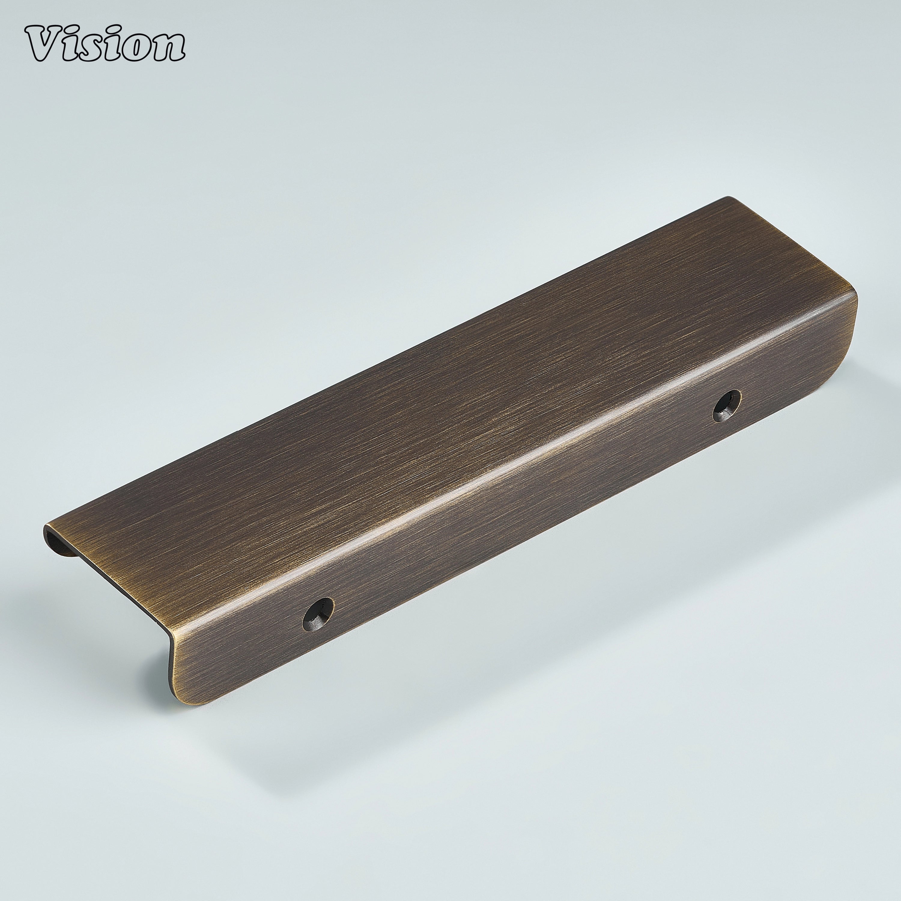 Antique Bronze cabinet handle flat brass lip pull for modular kitchens