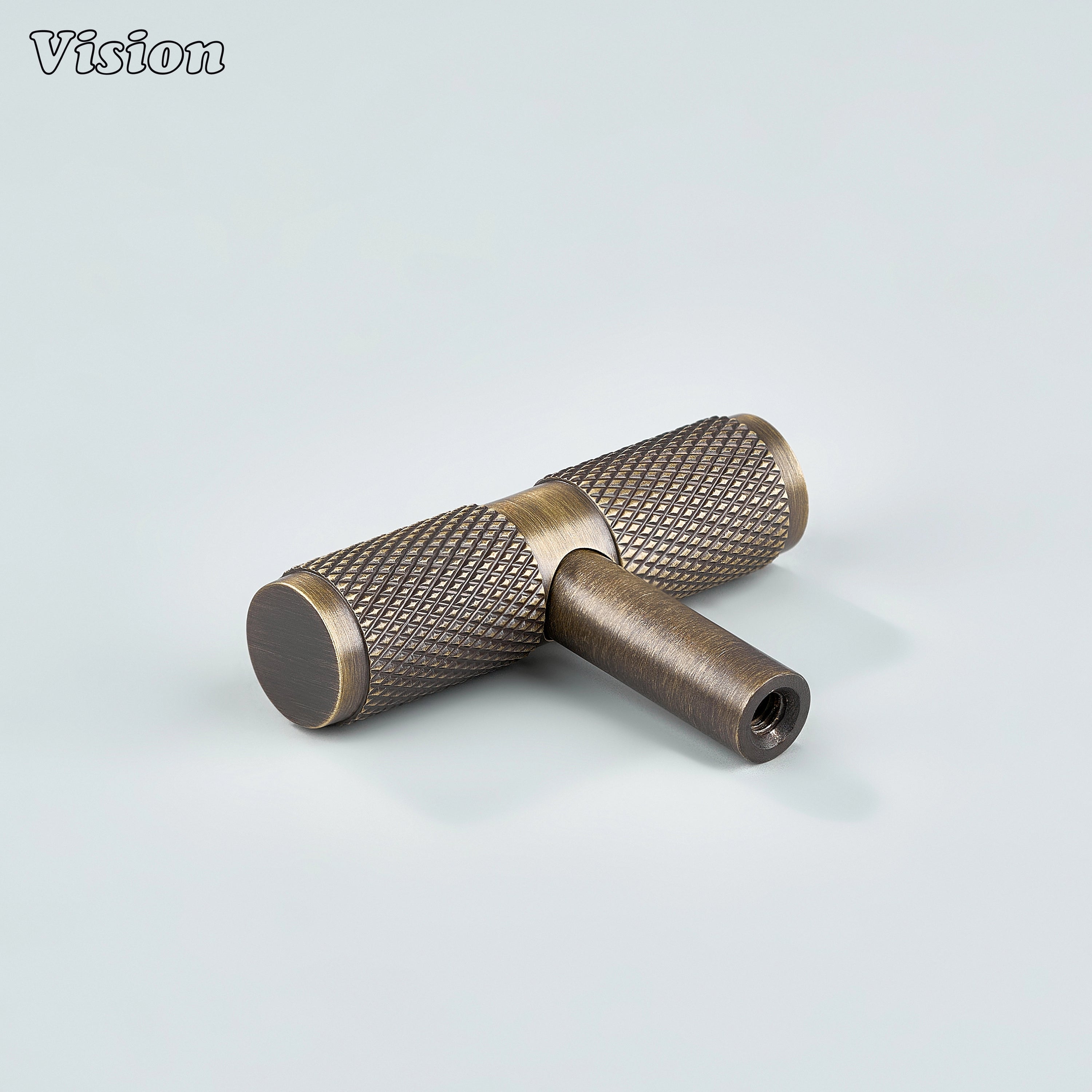 Antique Bronze finish knurled t-knob cabinet hardware for wardrobe doors