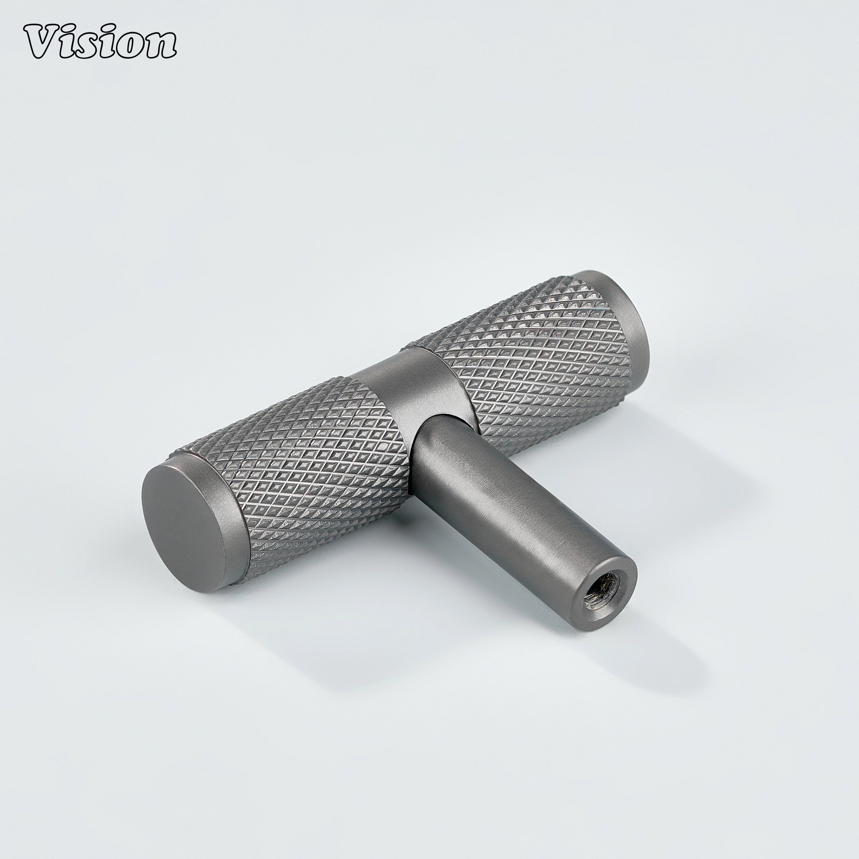 Gunmetal finish knurled t-knob cabinet hardware for wardrobe furniture