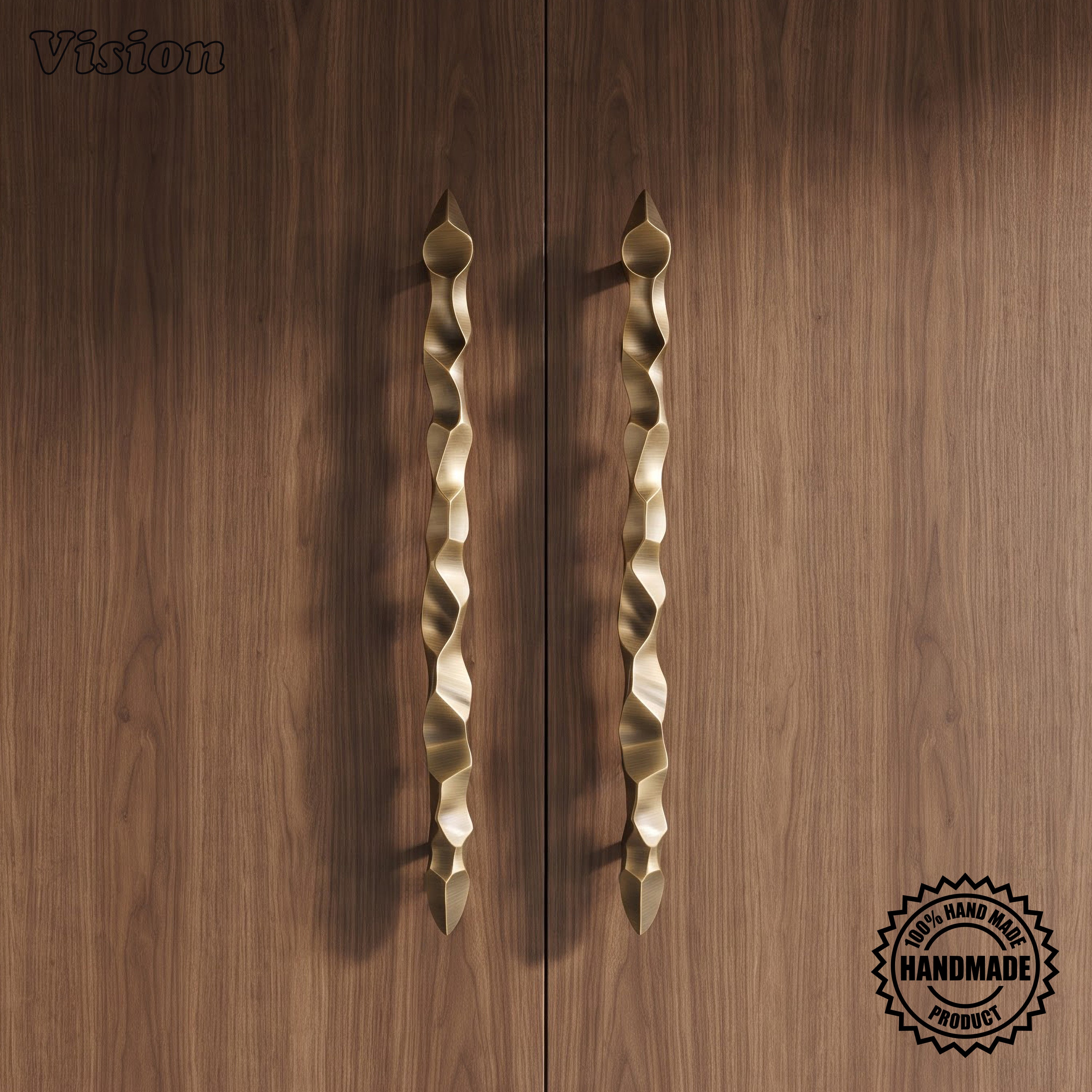 Rivulet Premium Solid Brass Handcrafted Appliance Pull - Antique Bronze