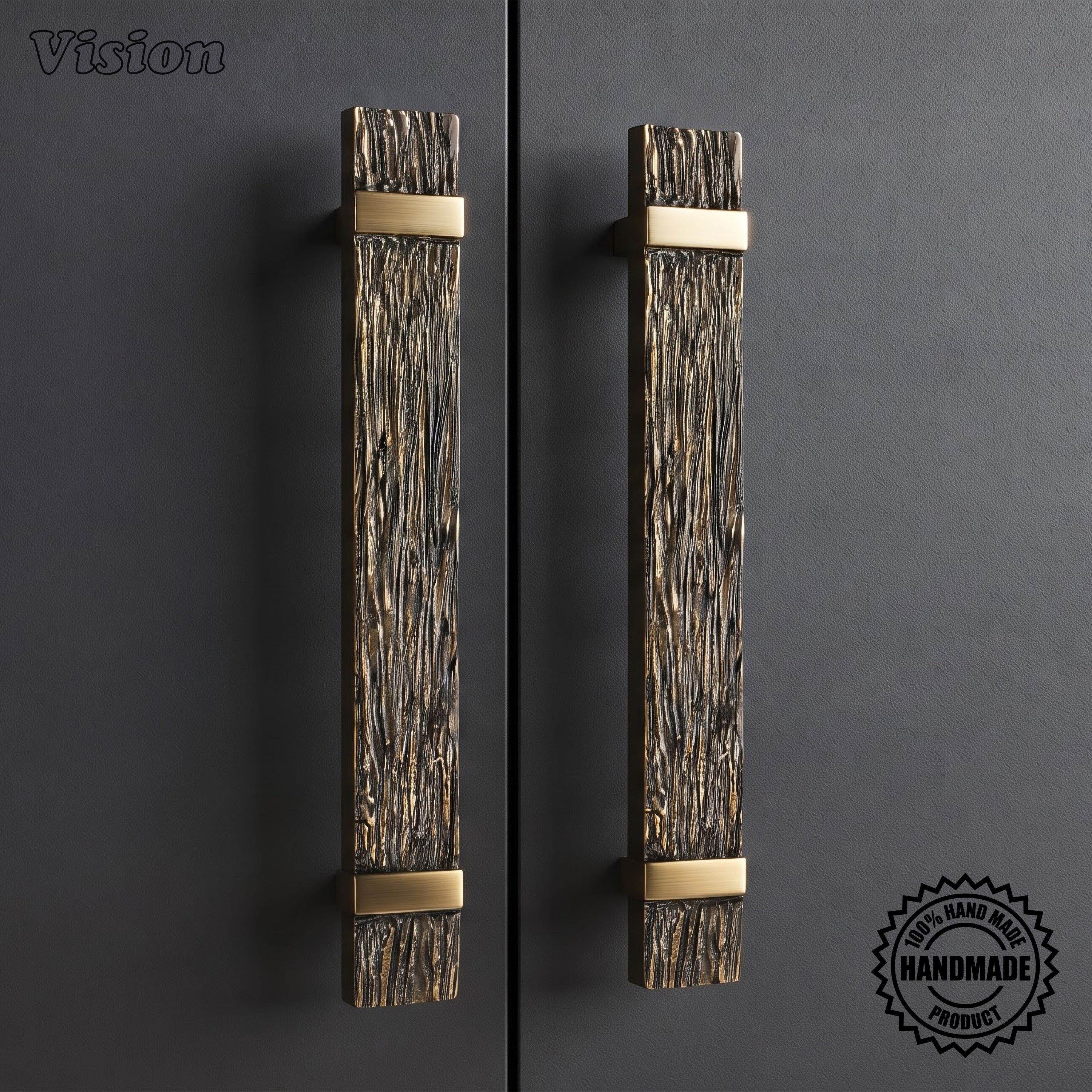 Rune Premium Solid Brass Handcrafted Appliance Pull - Antique Bronze