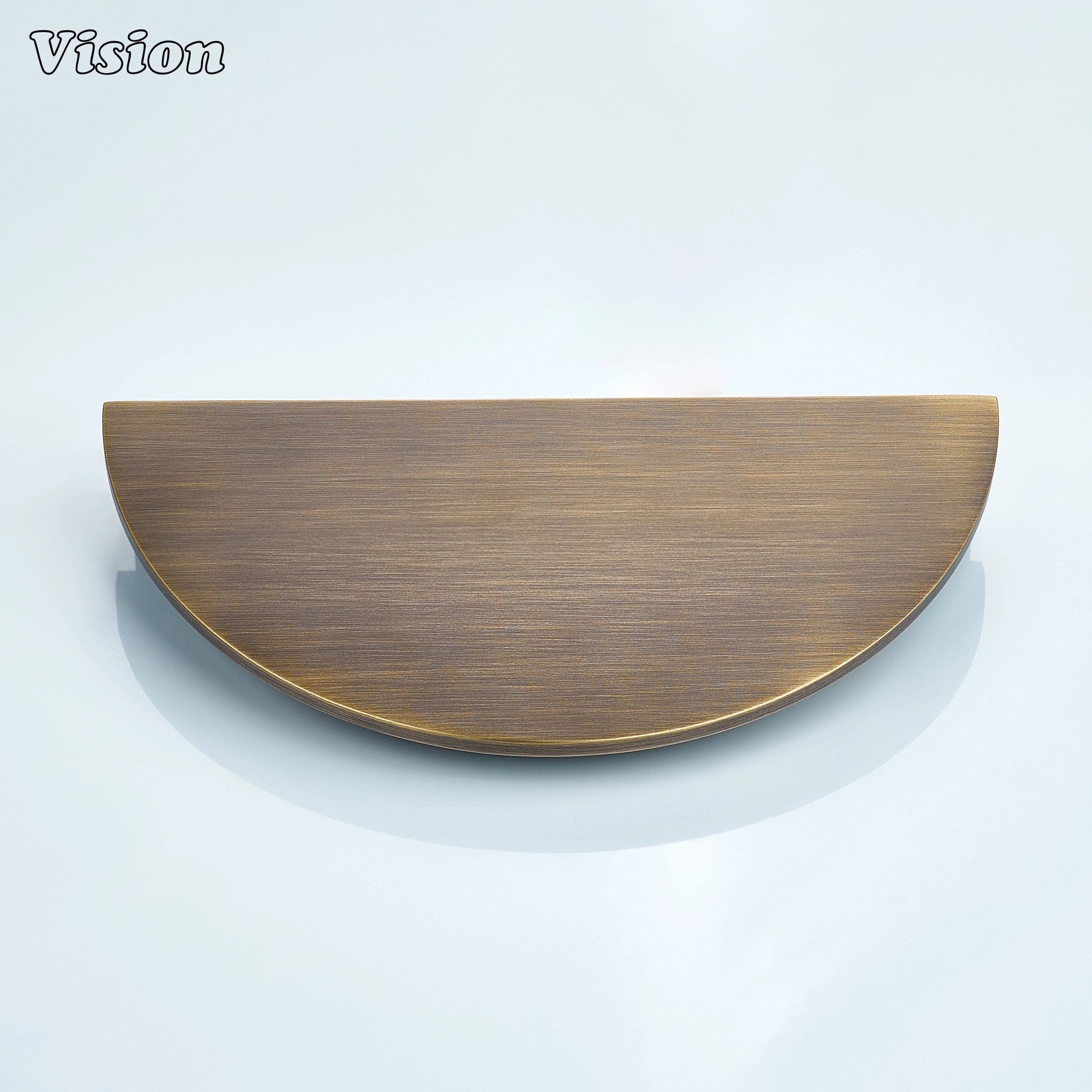 Antique Bronze modern half round cabinet pull with smooth plain design