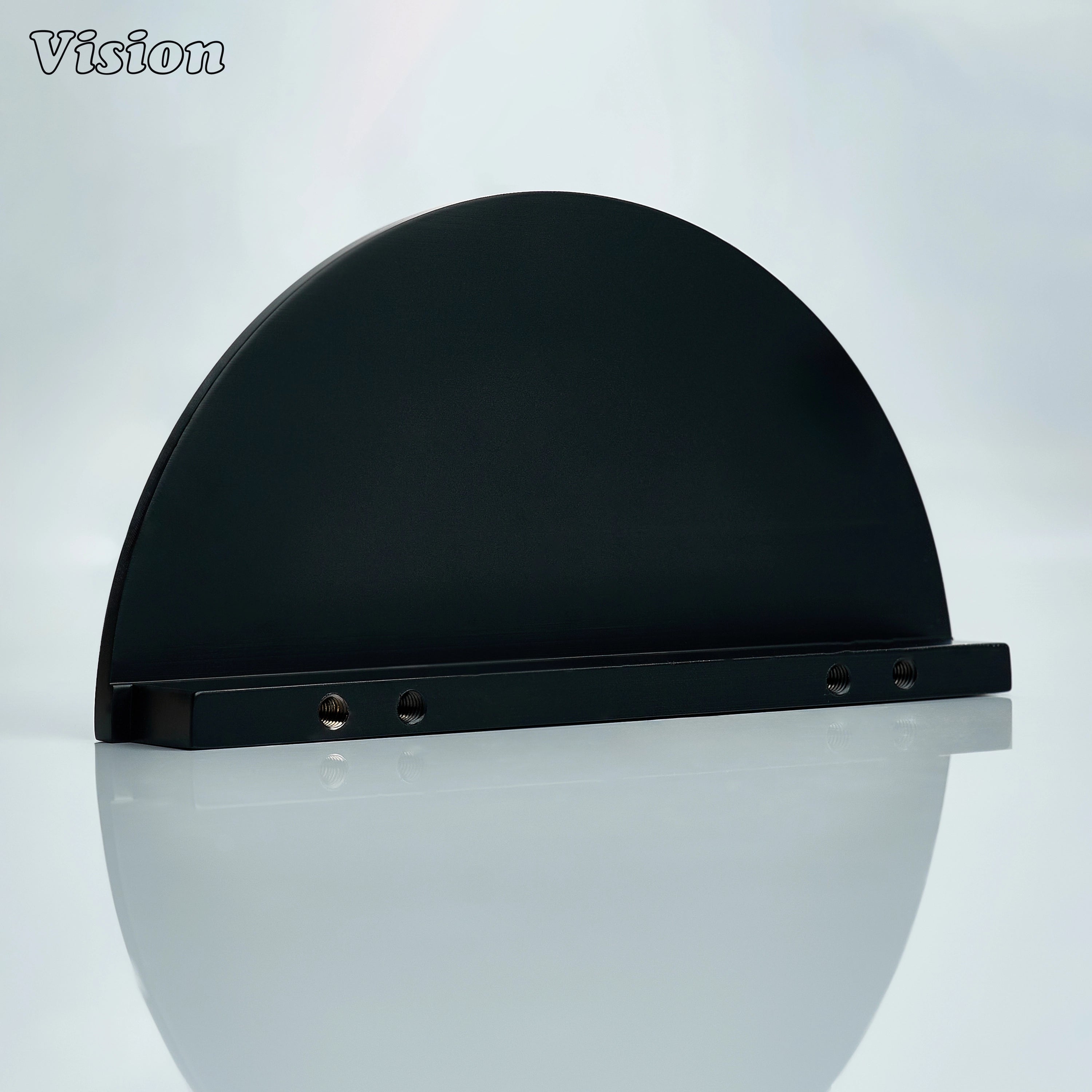 Black sleek half round cabinet pull for contemporary furniture