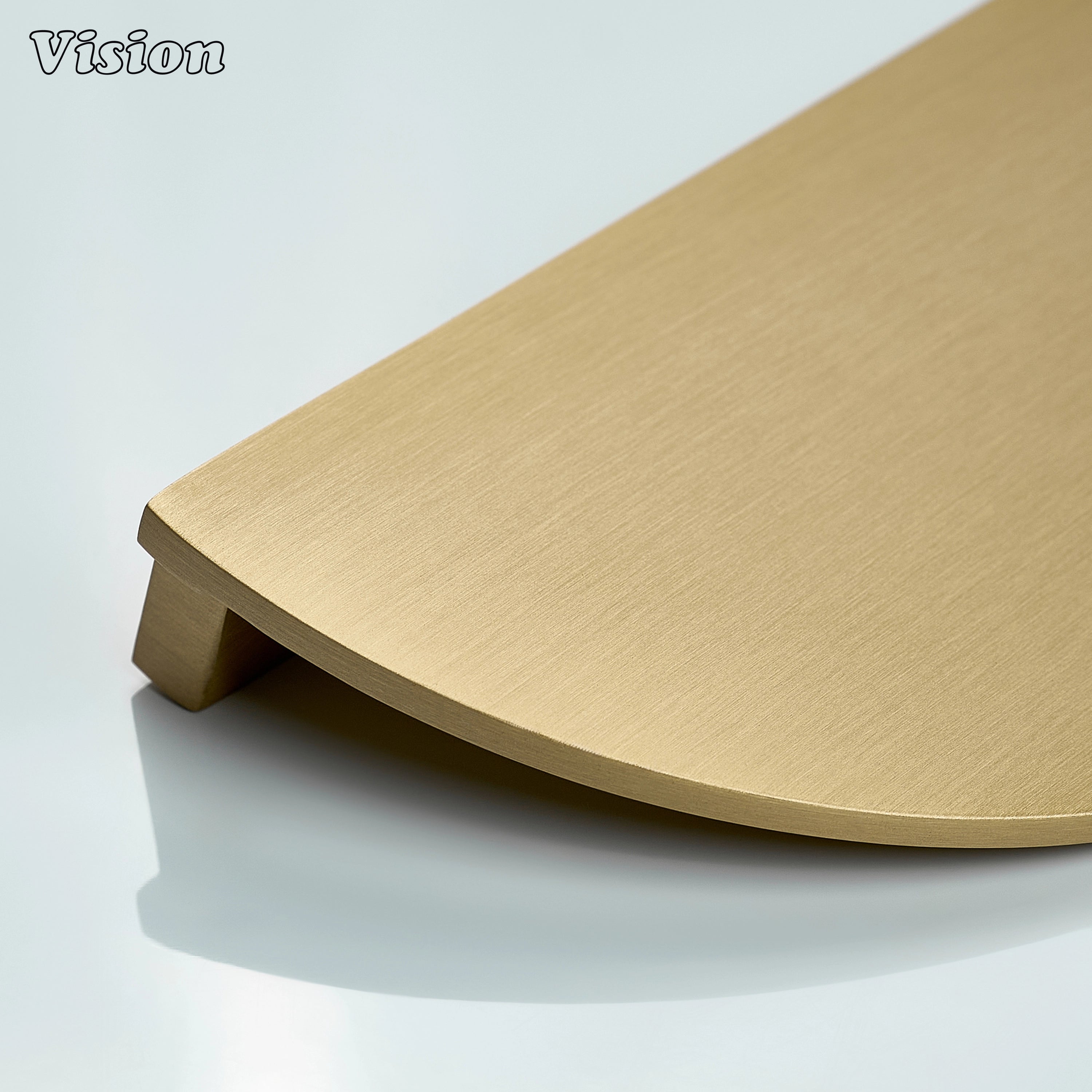 Gold plain half round brass cabinet handle with smooth bar design for modern kitchen cabinets