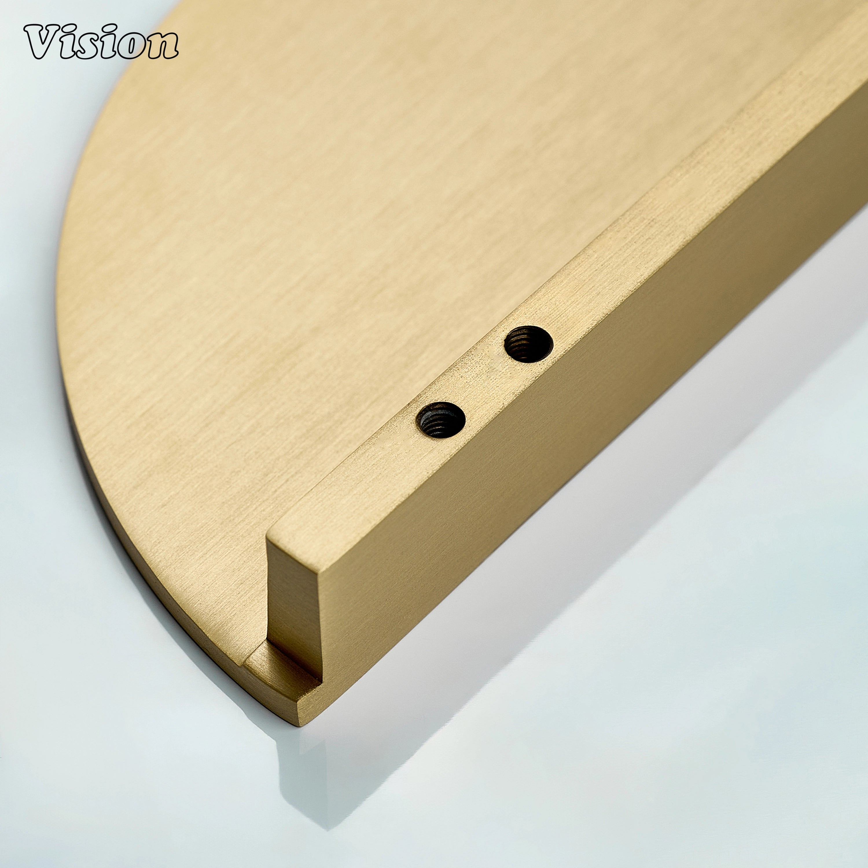 Gold plain profile half round cabinet handle crafted from brass for wardrobes