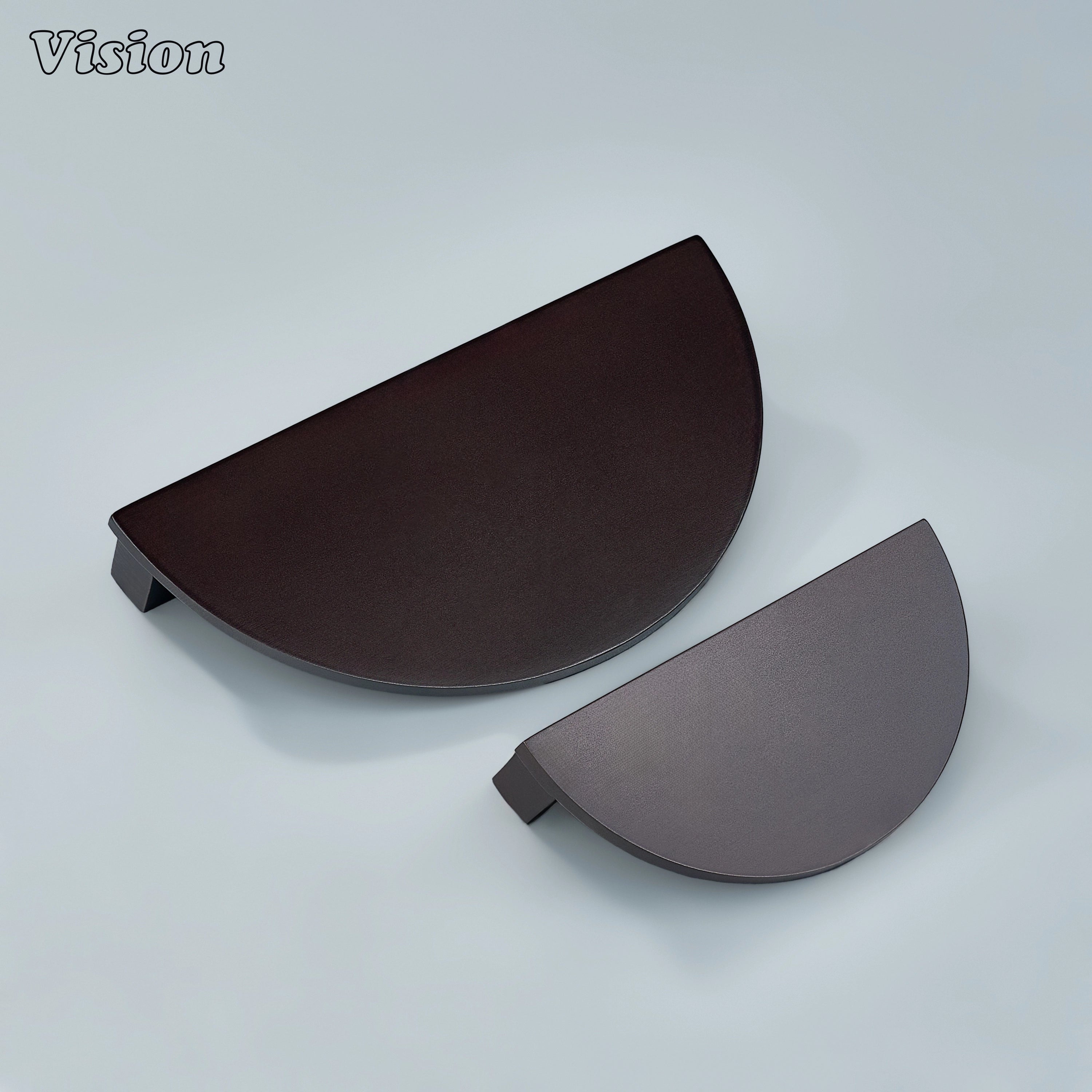 Oil Rubbed Bronze solid brass half round cabinet handle with smooth bar