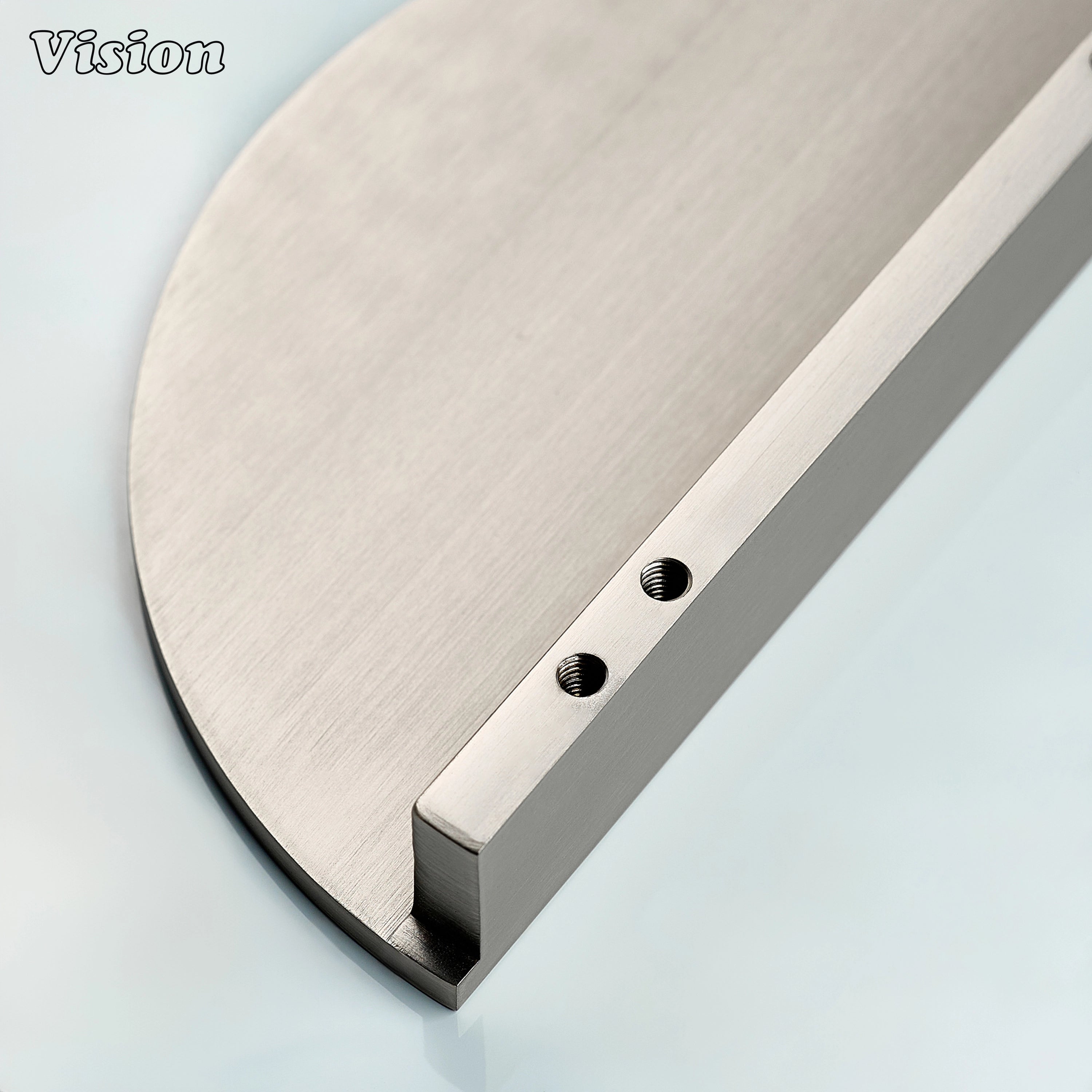 Silver minimalist half round cabinet handle for kitchen storage