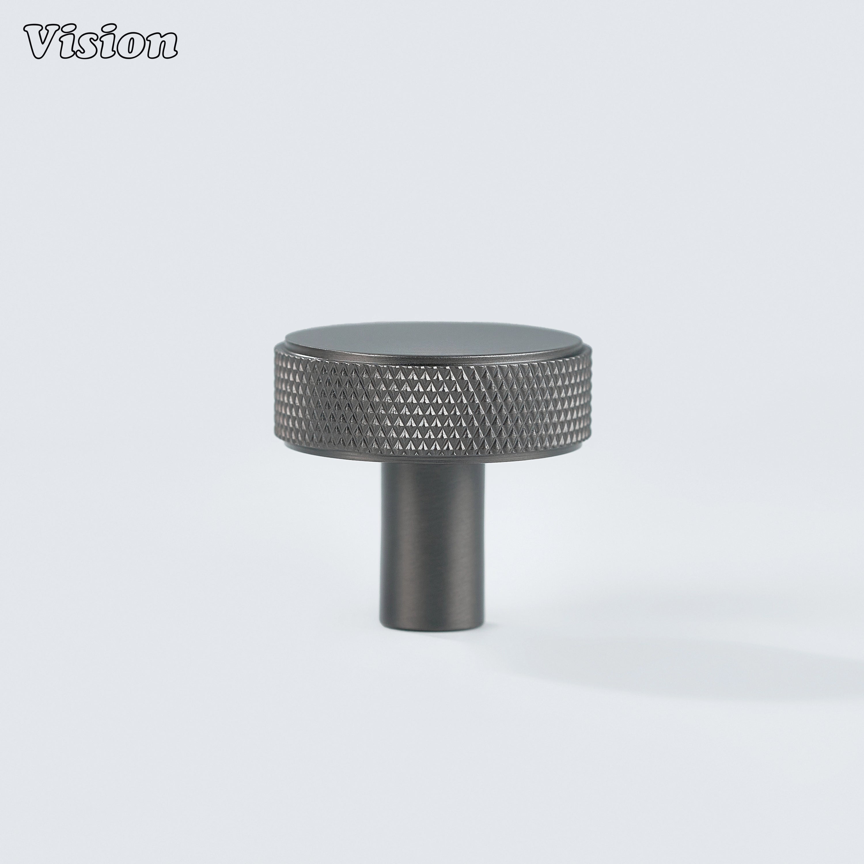 Premium Gunmetal cabinet knob featuring cylindrical leg for wardrobes