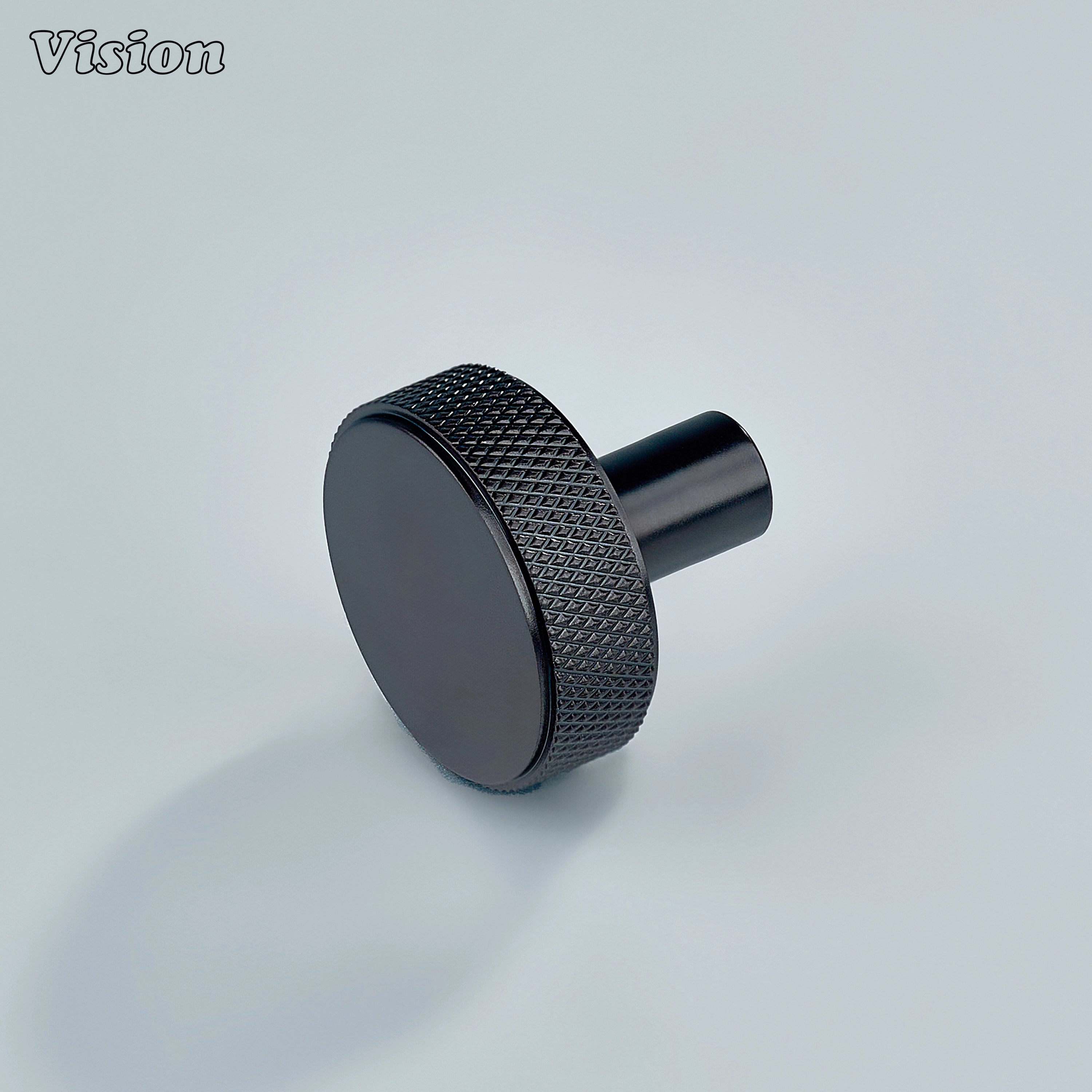 Oil Rubbed Bronze round knurled knob with rich dark tone and grippy texture for cabinets and drawers.