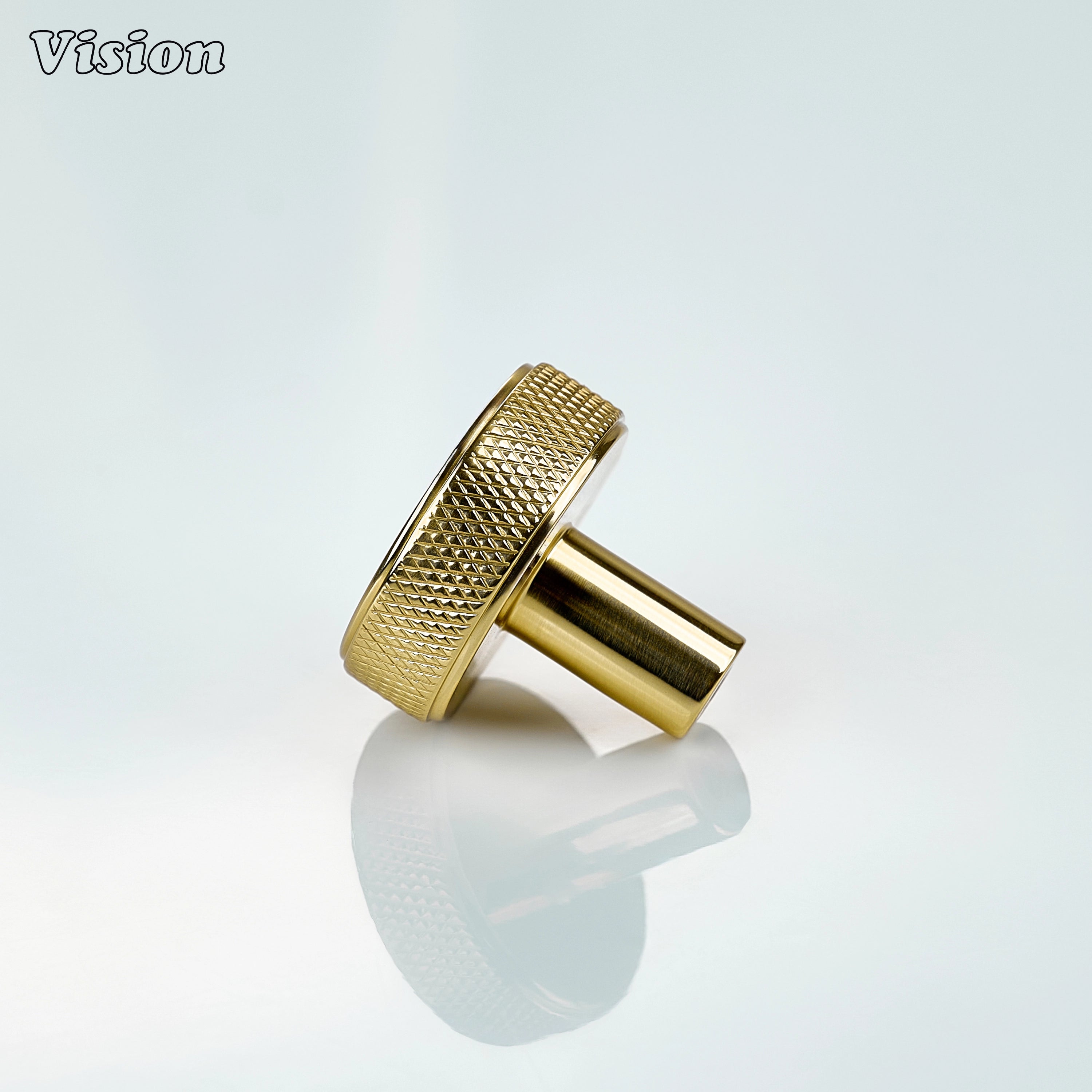 Premium Polished Brass (Lacquered) cabinet knob with cylindrical leg for wardrobes