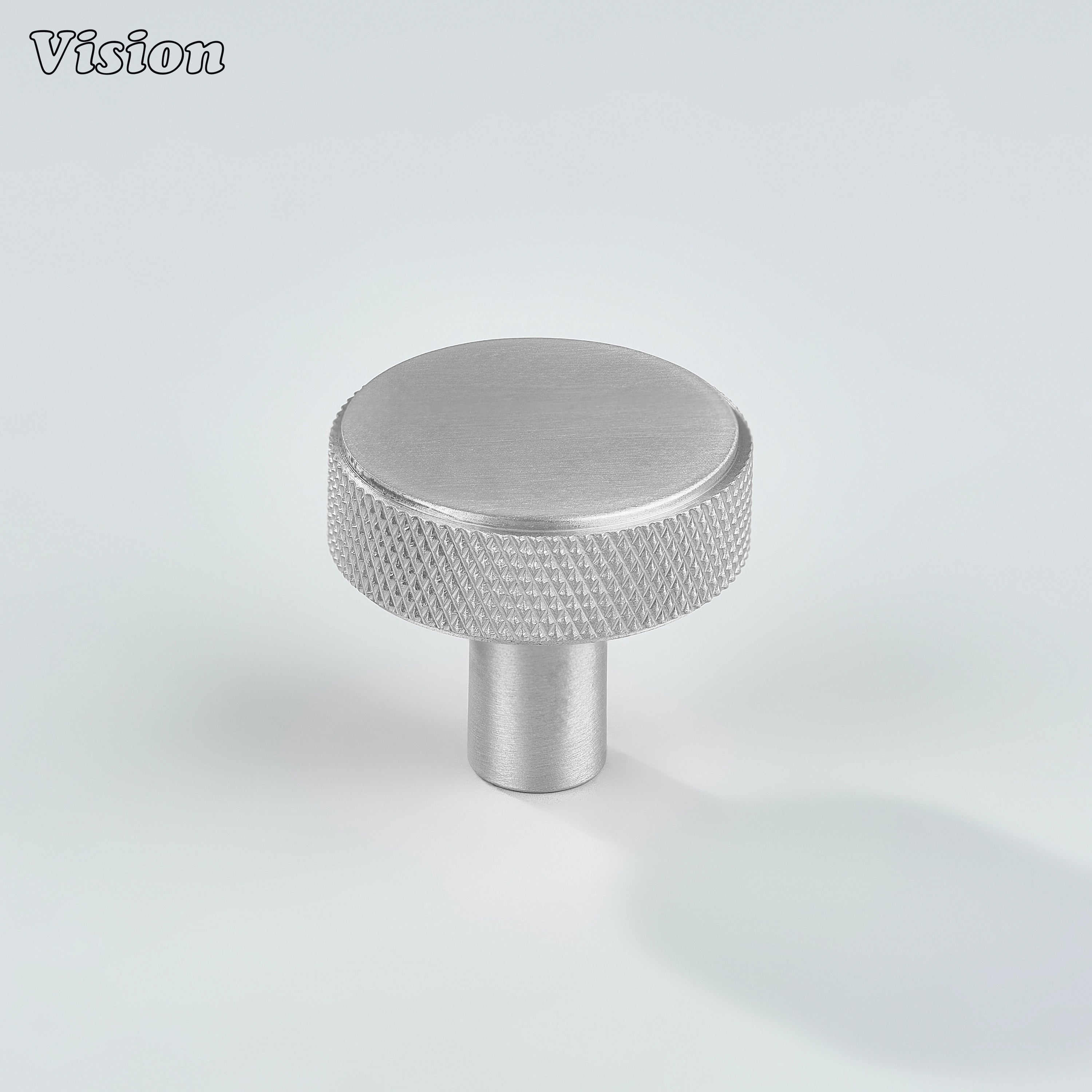 Premium Silver cabinet knob featuring cylindrical leg for drawers