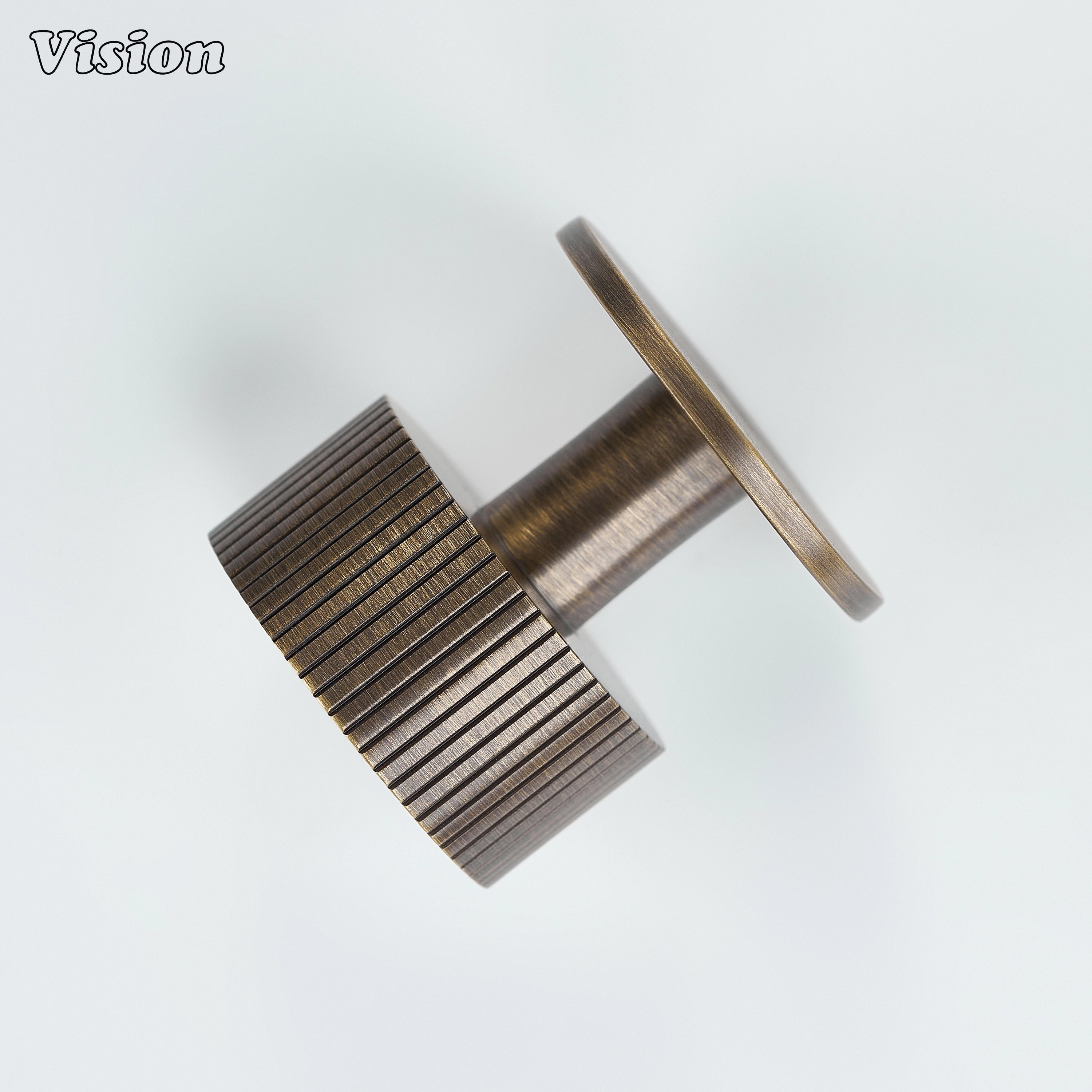 Antique Bronze brass cabinet knob with balanced round plate for cabinets