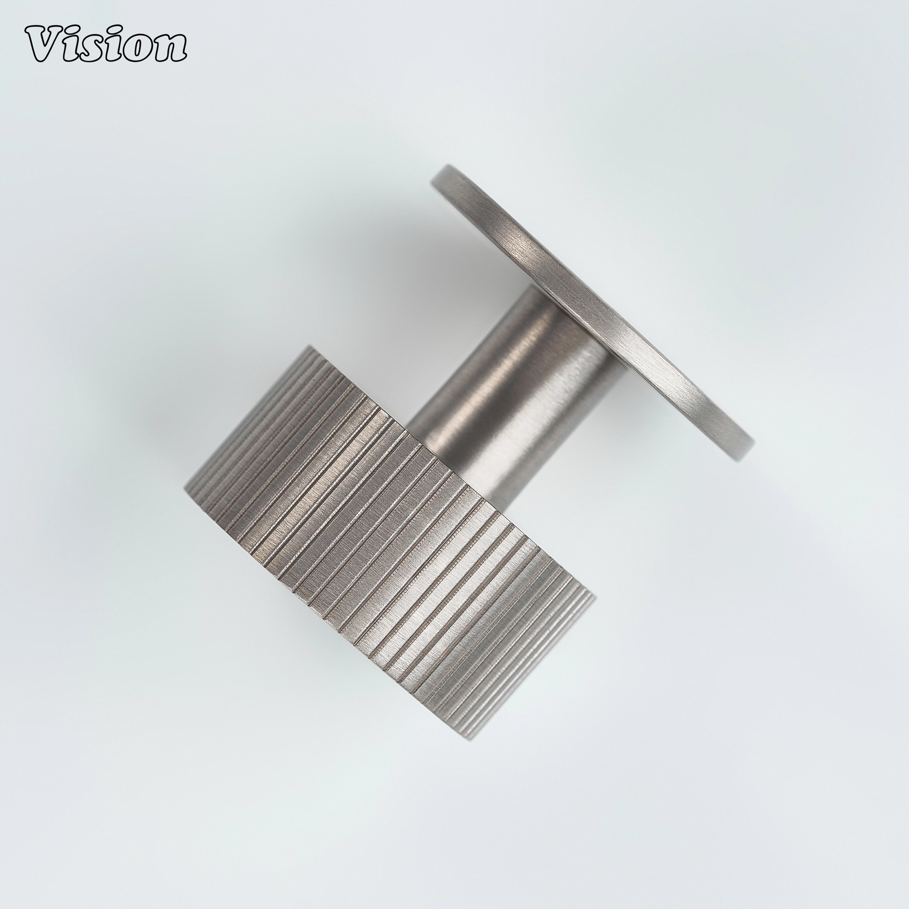 Silver brass cabinet knob with round base for cabinets and drawers