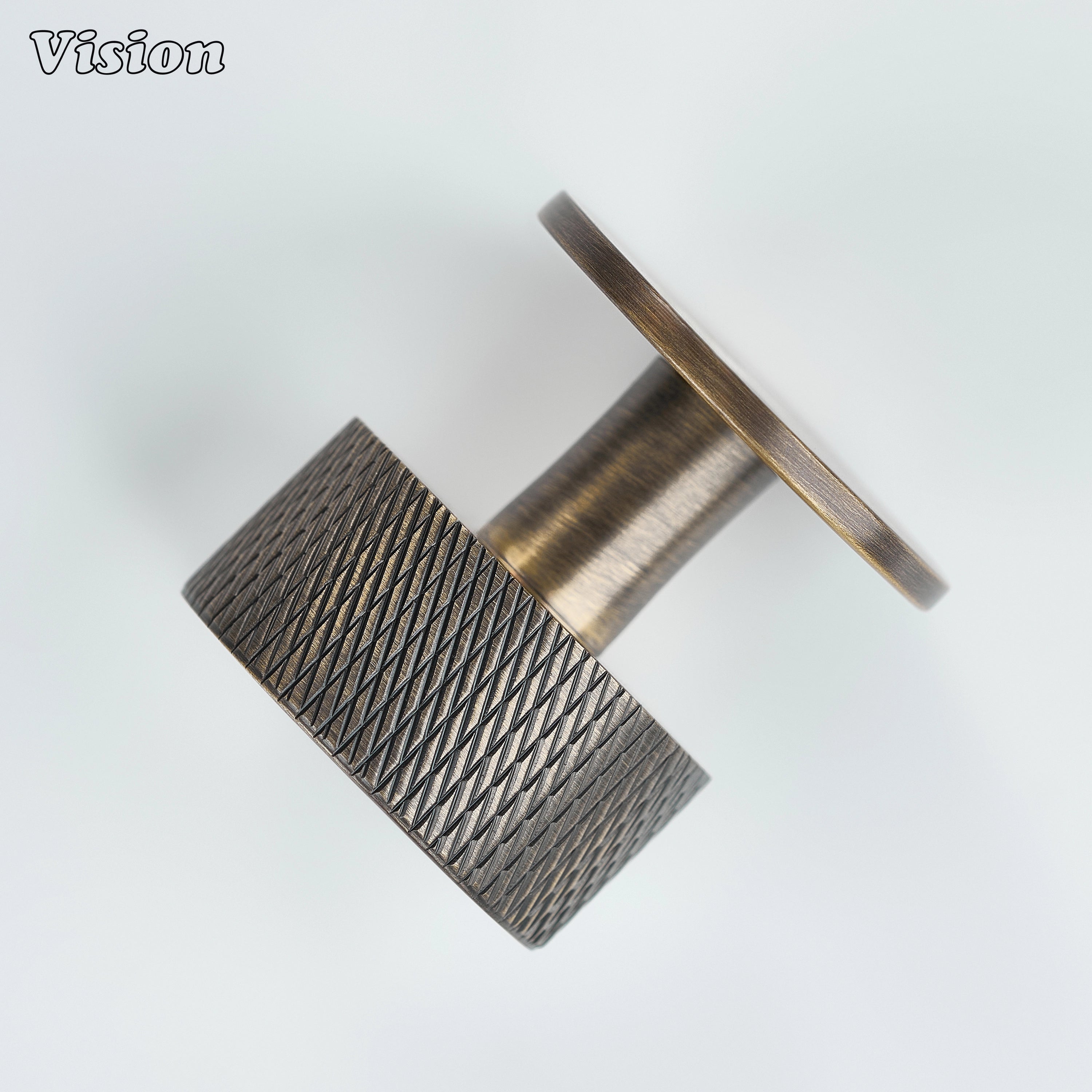 Antique Bronze round cabinet knob with textured pineapple surface for cabinets