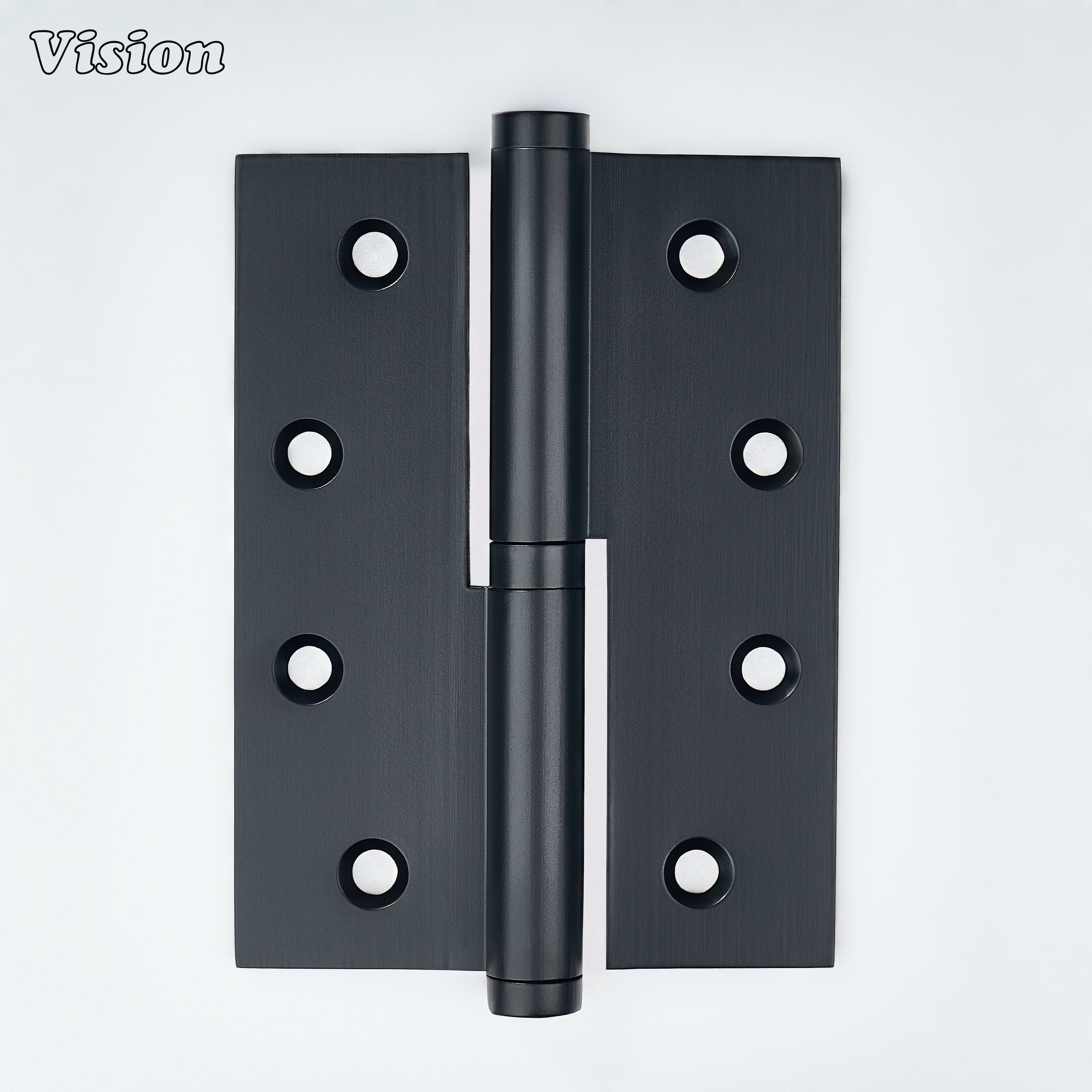 Black rectangular lift-off brass hinge for wardrobes and cupboards