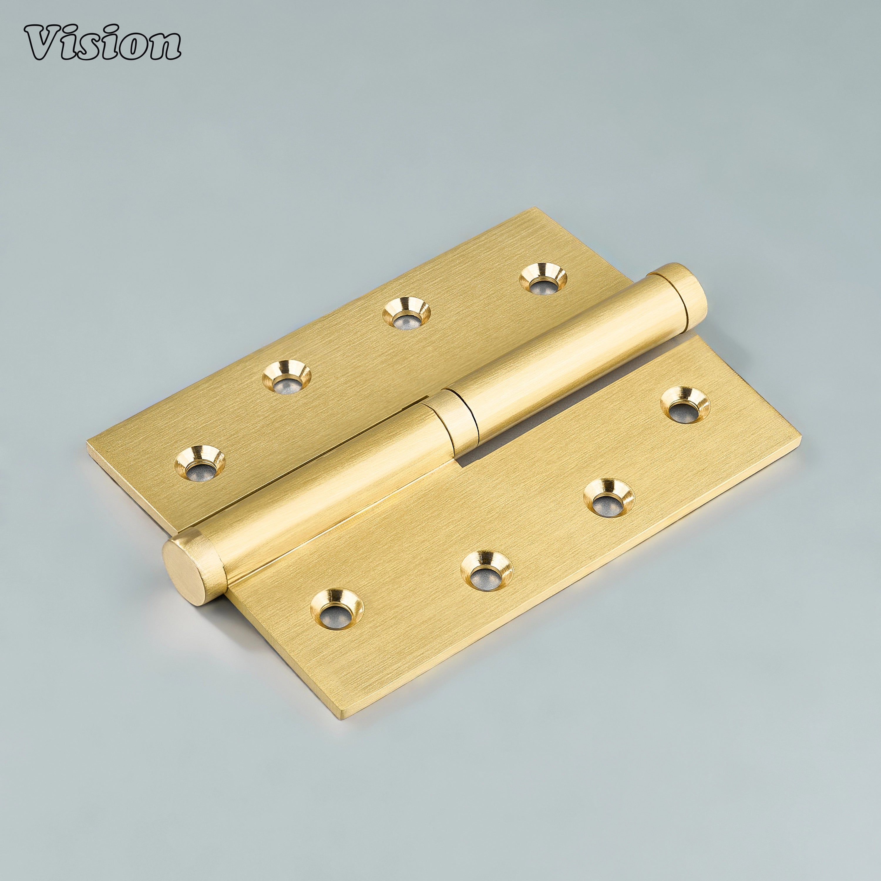 Gold plain rectangle brass lift-off door hinge with detachable pin for interior wooden doors