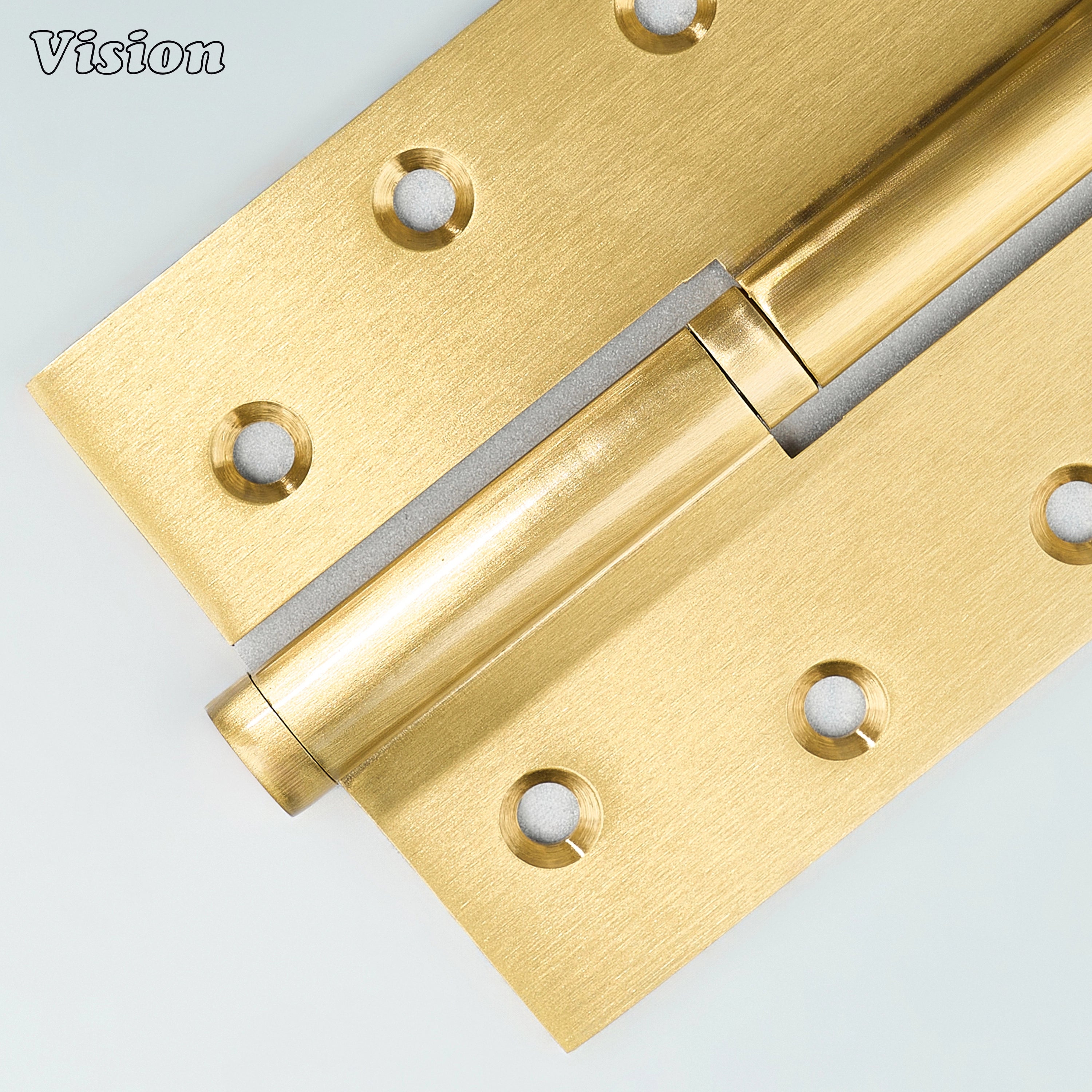 Gold plain profile lift-off brass door hinge for wardrobes and storage doors