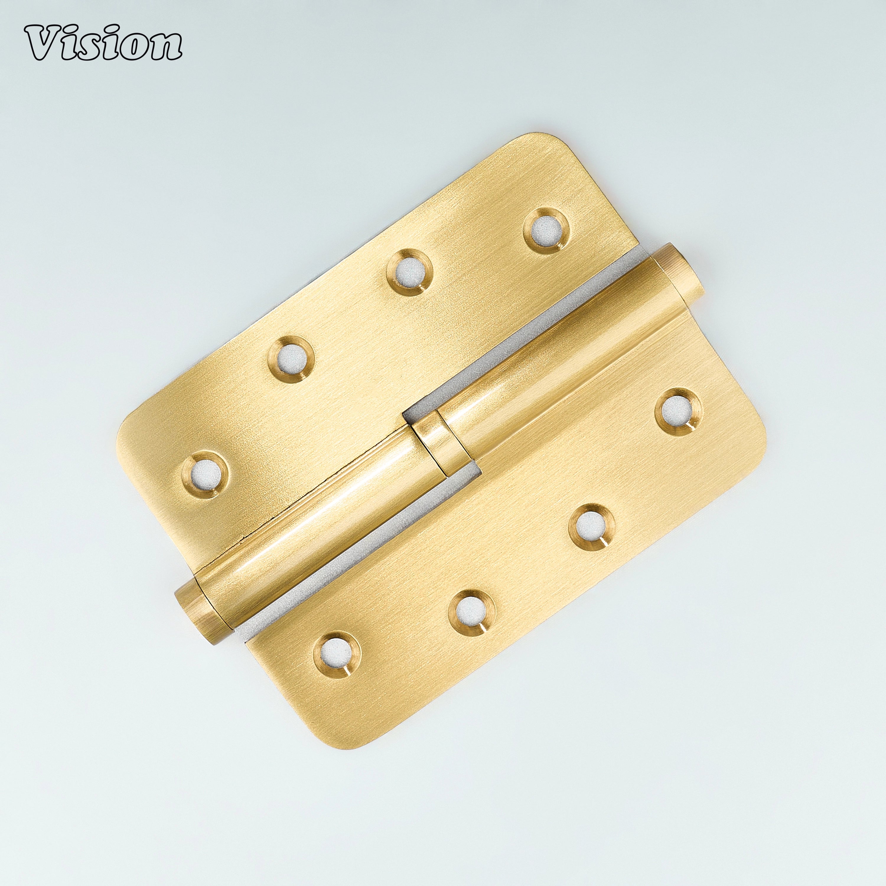 Plain rounded gold brass lift-off hinge for smooth operation on wooden interior doors