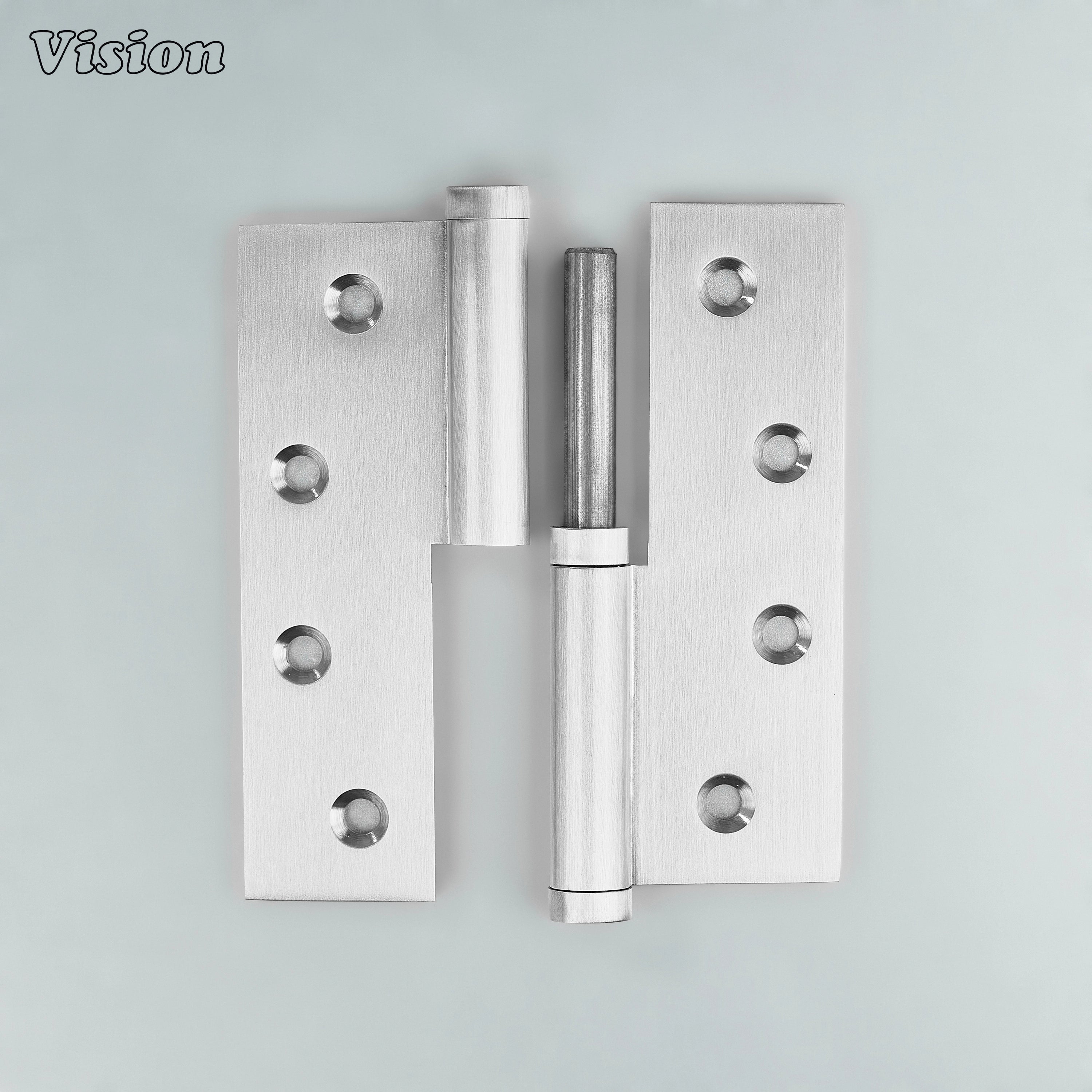Silver detachable brass hinge with sharp rectangular edges