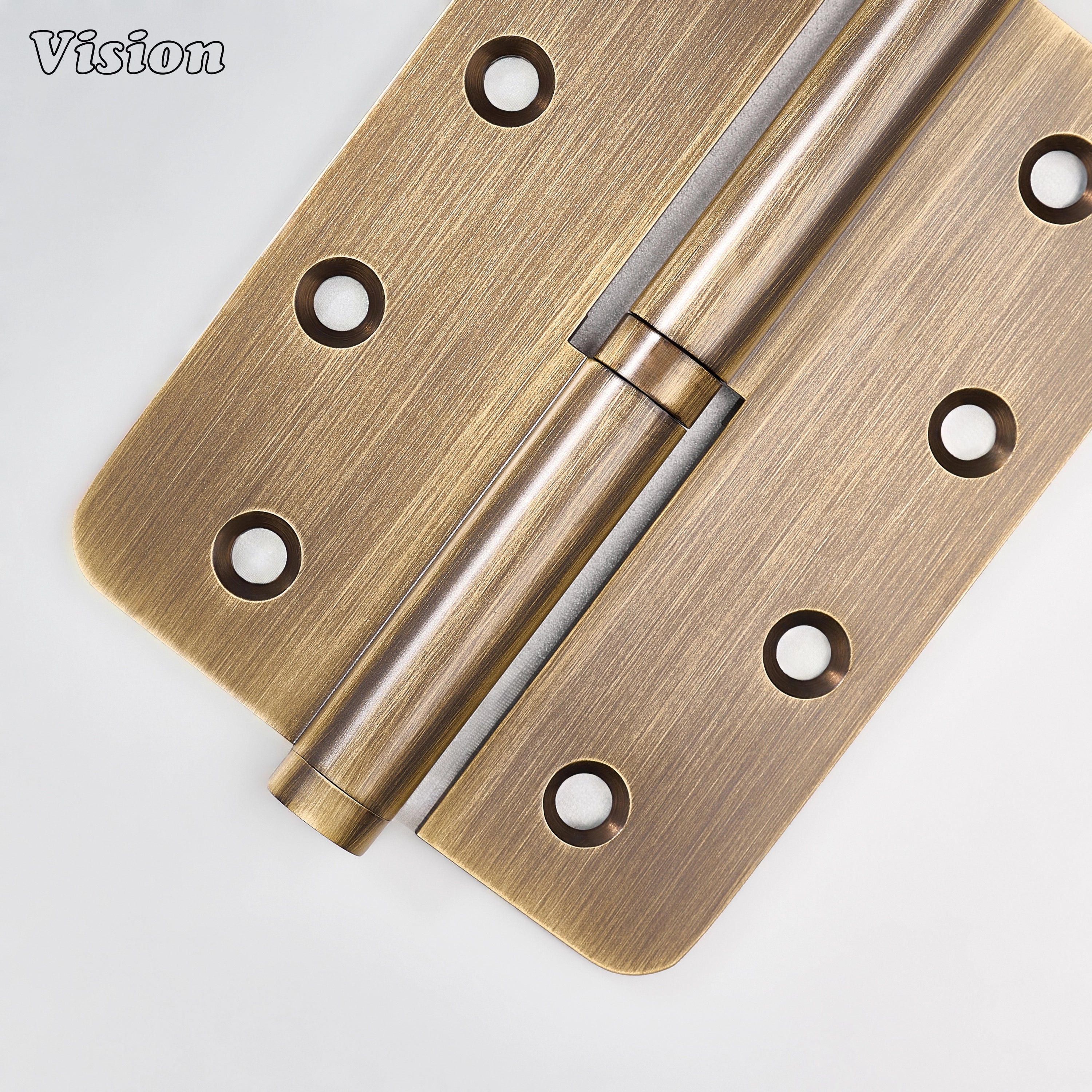 Rounded corner Antique Bronze brass hinge designed for easy door removal and refitting