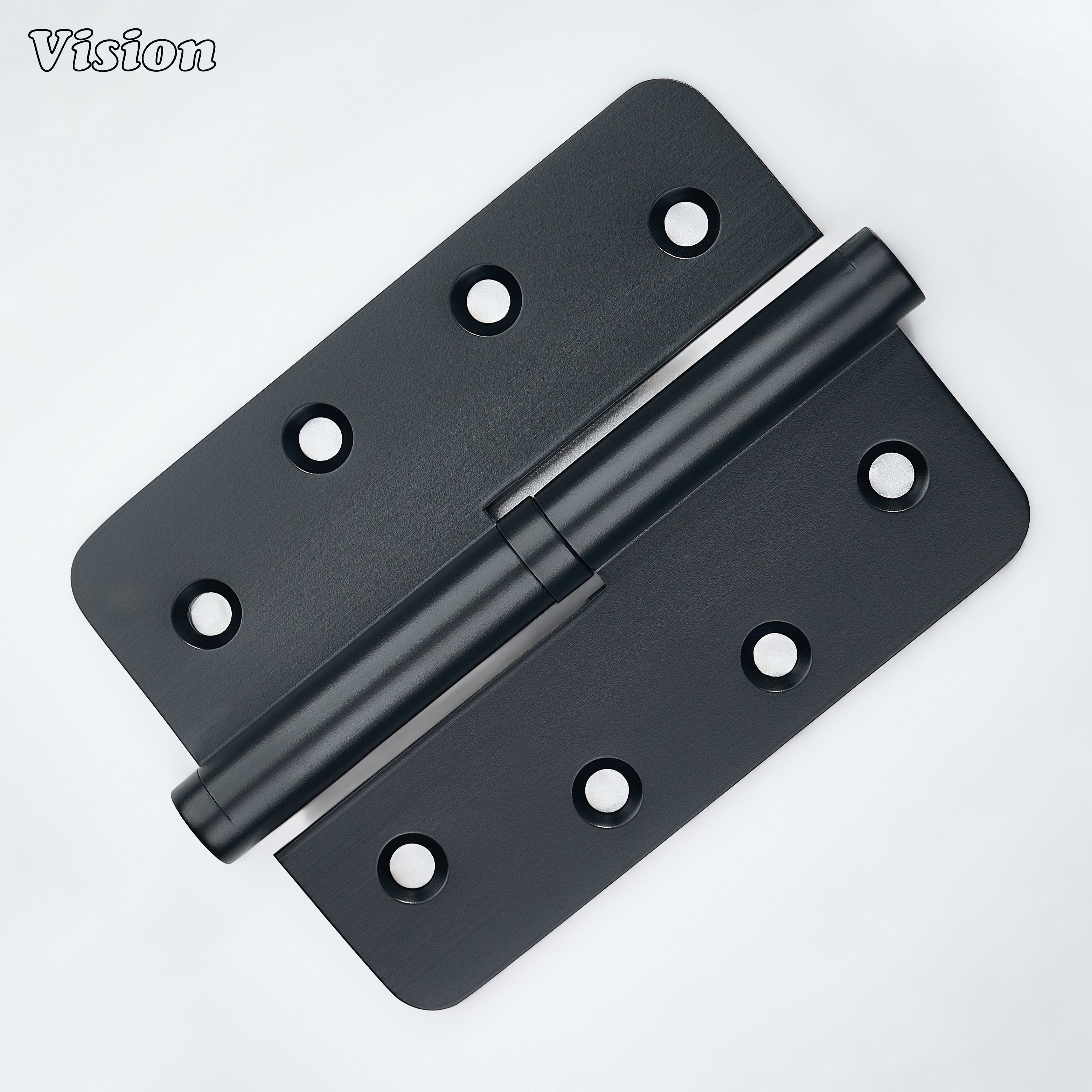 Rounded profile Black brass detachable hinge for wardrobes and cabinet doors