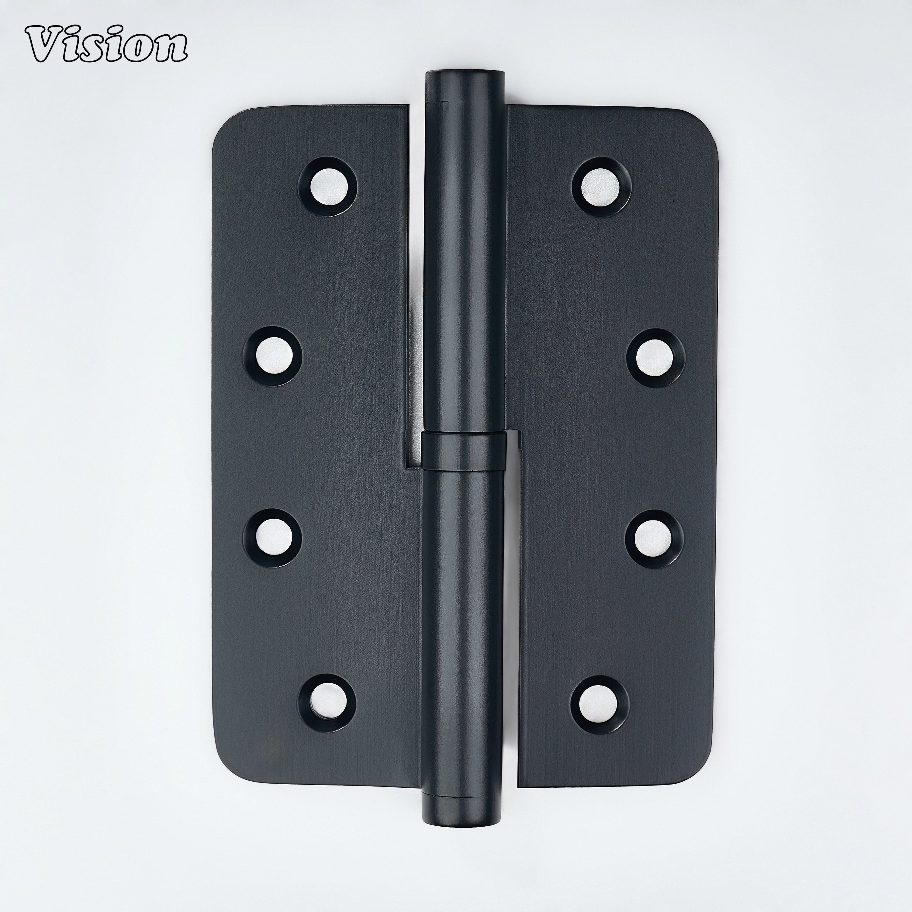 Plain rounded Black lift-off brass hinge for smooth interior door operation