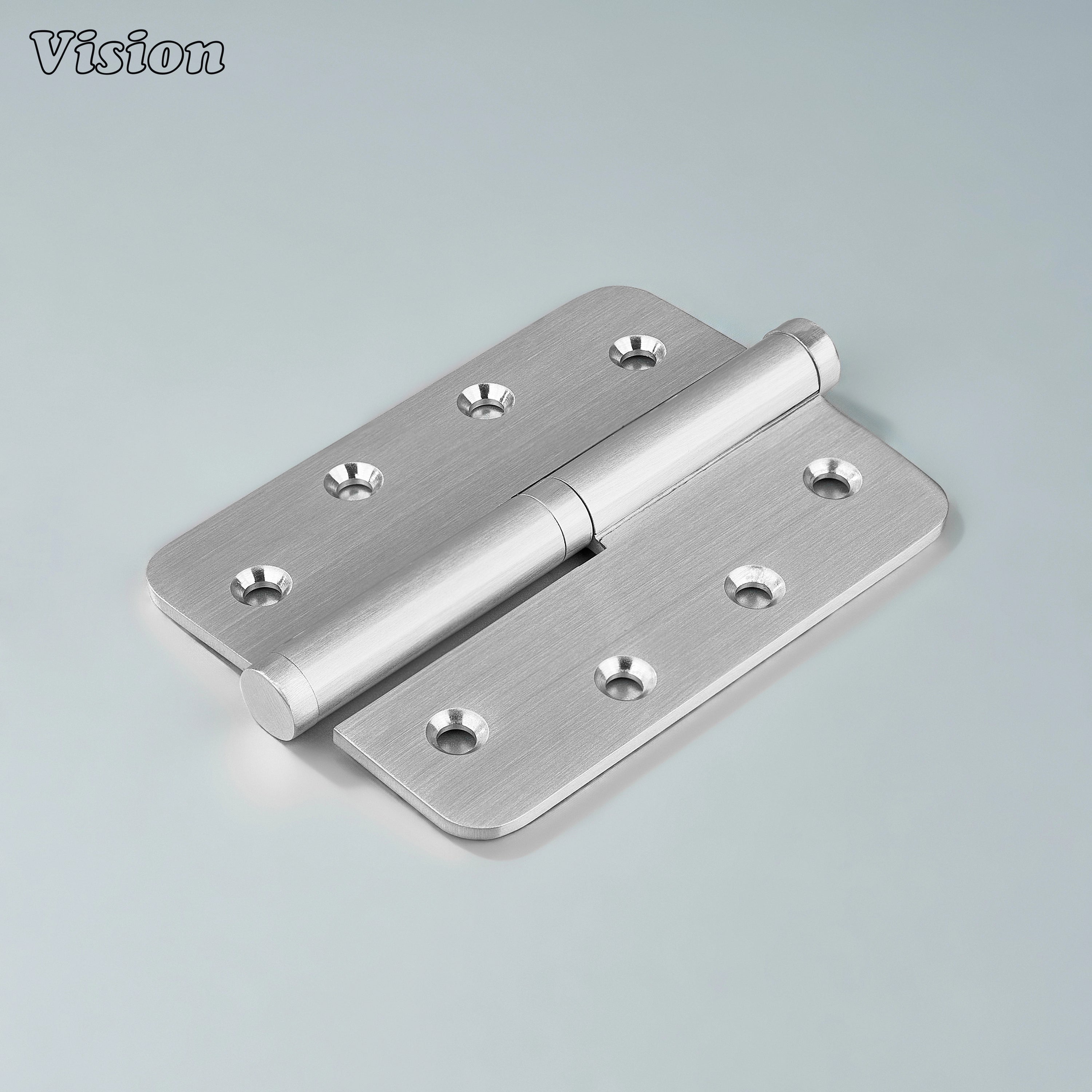 Silver lift-off rounded brass door hinge for interior doors and furniture applications