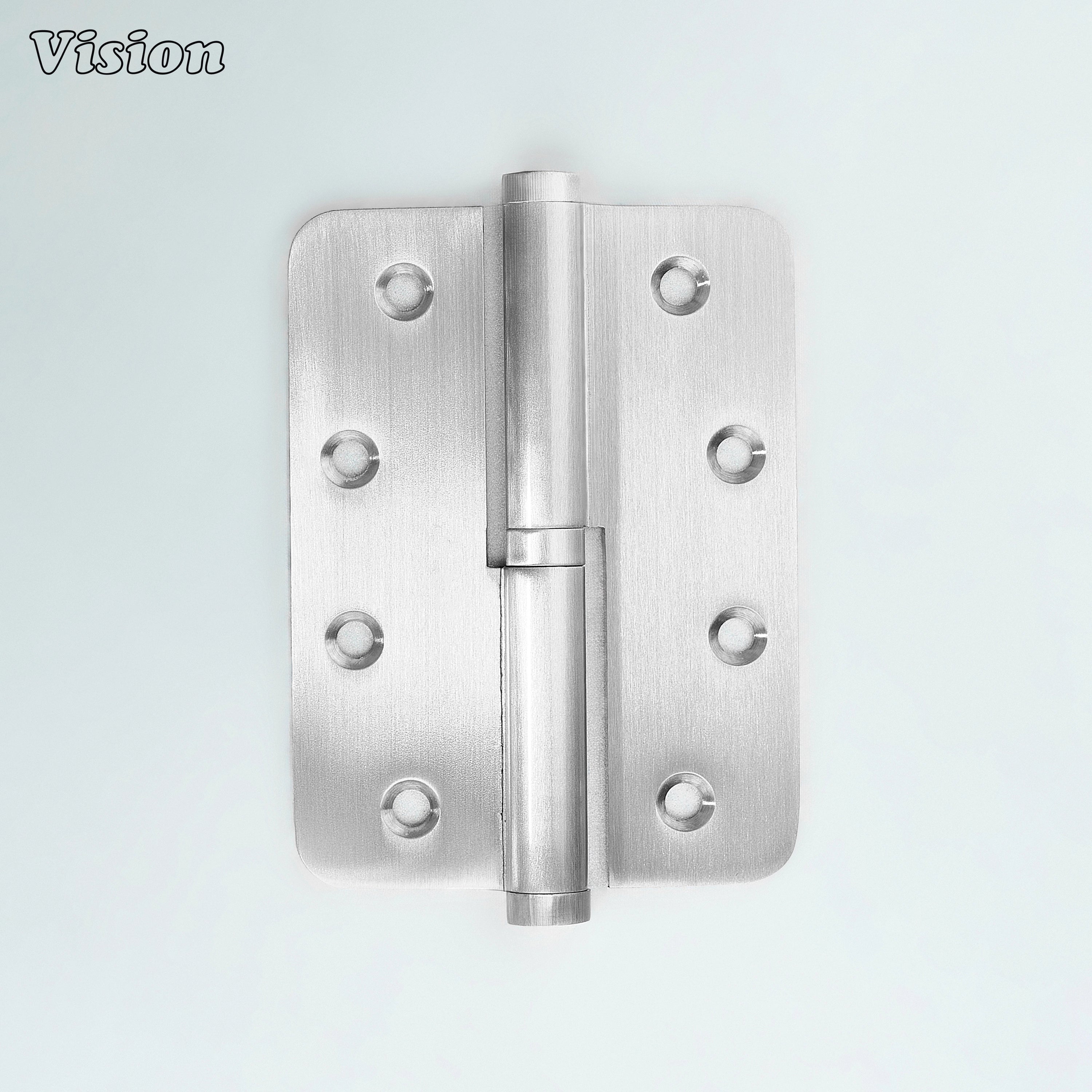 Silver brass loose joint door hinge with curved edges for furniture use