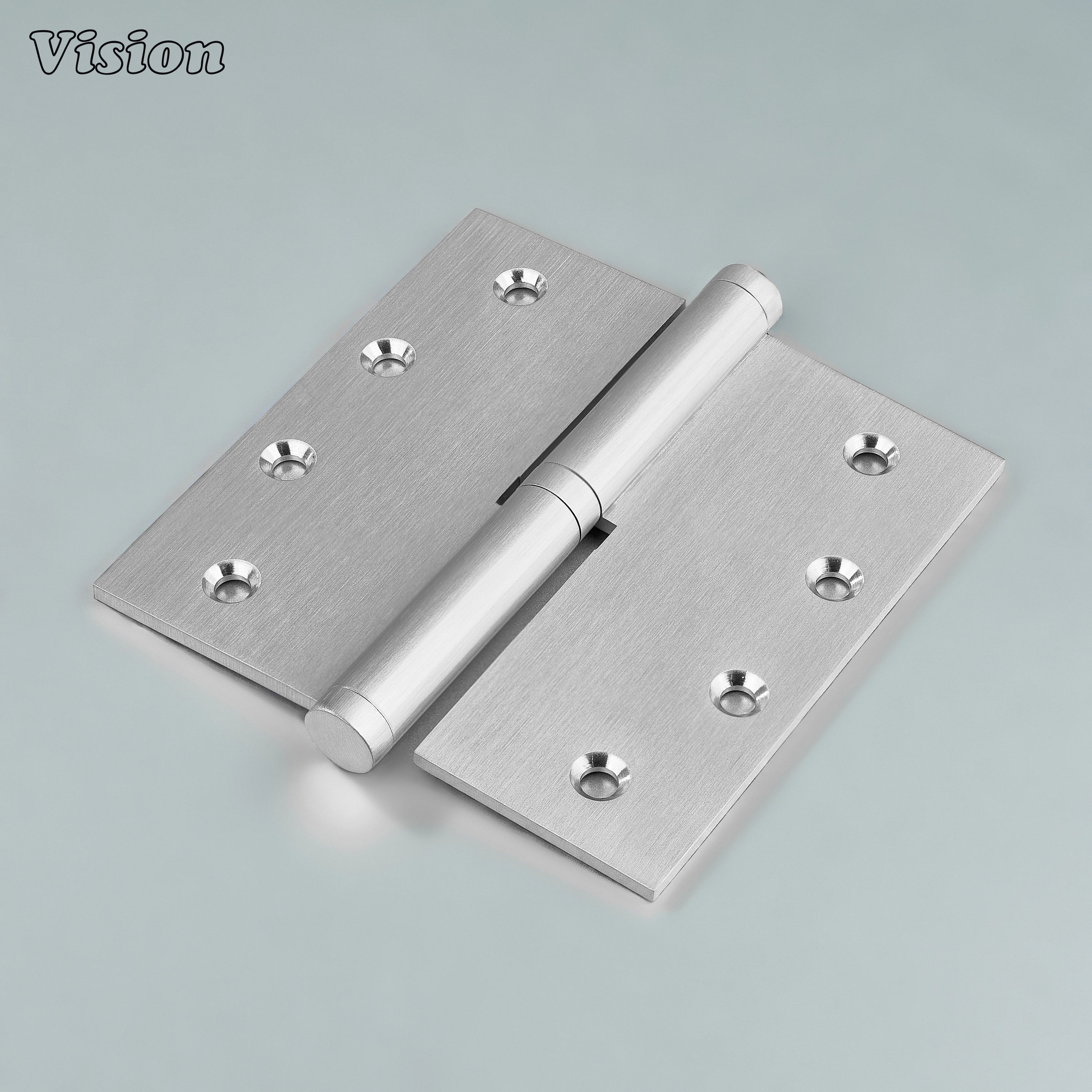 Plain square brass door hinge in Silver finish with lift-off design for interior doors