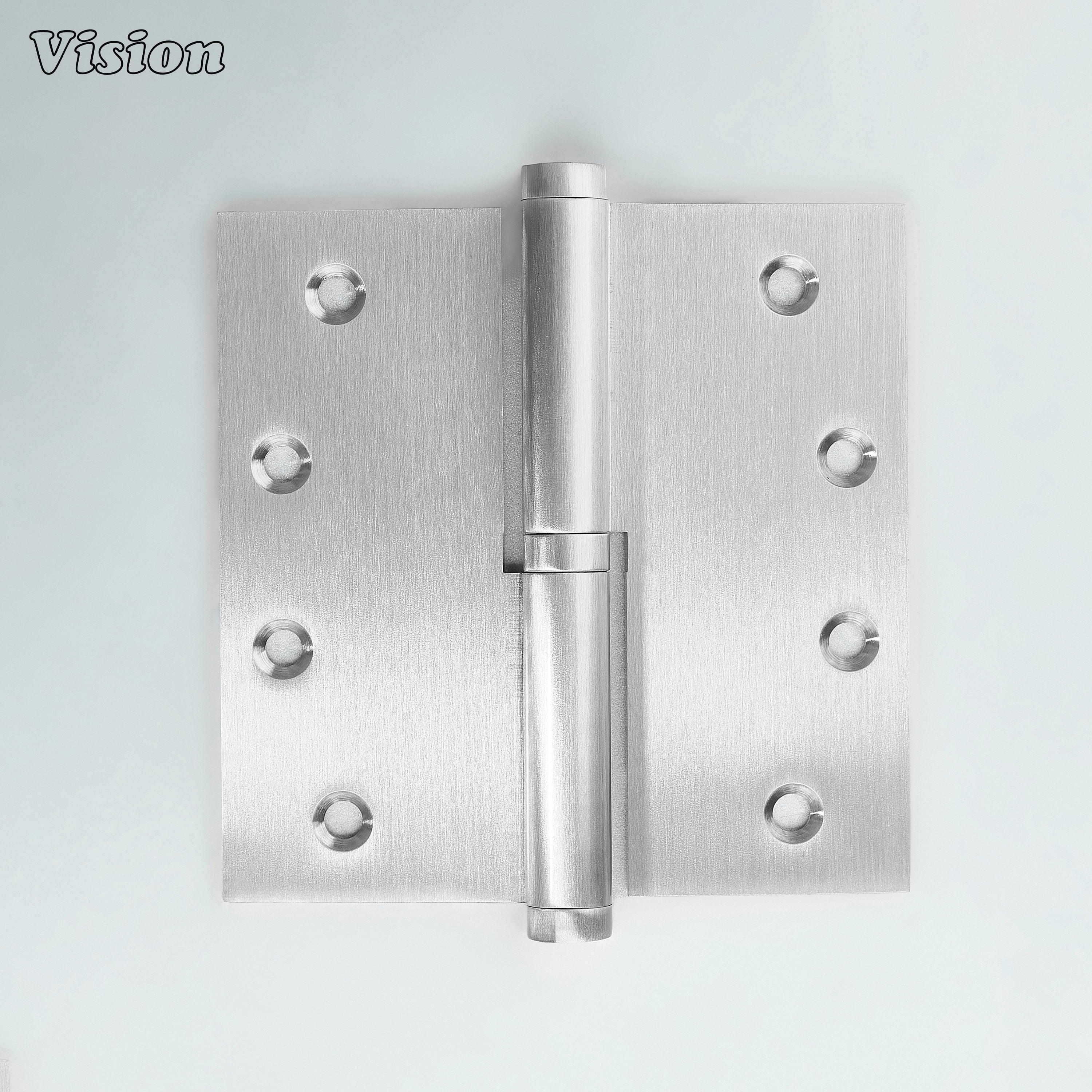 Square profile door hinge with plain surface in Silver finish for cabinets
