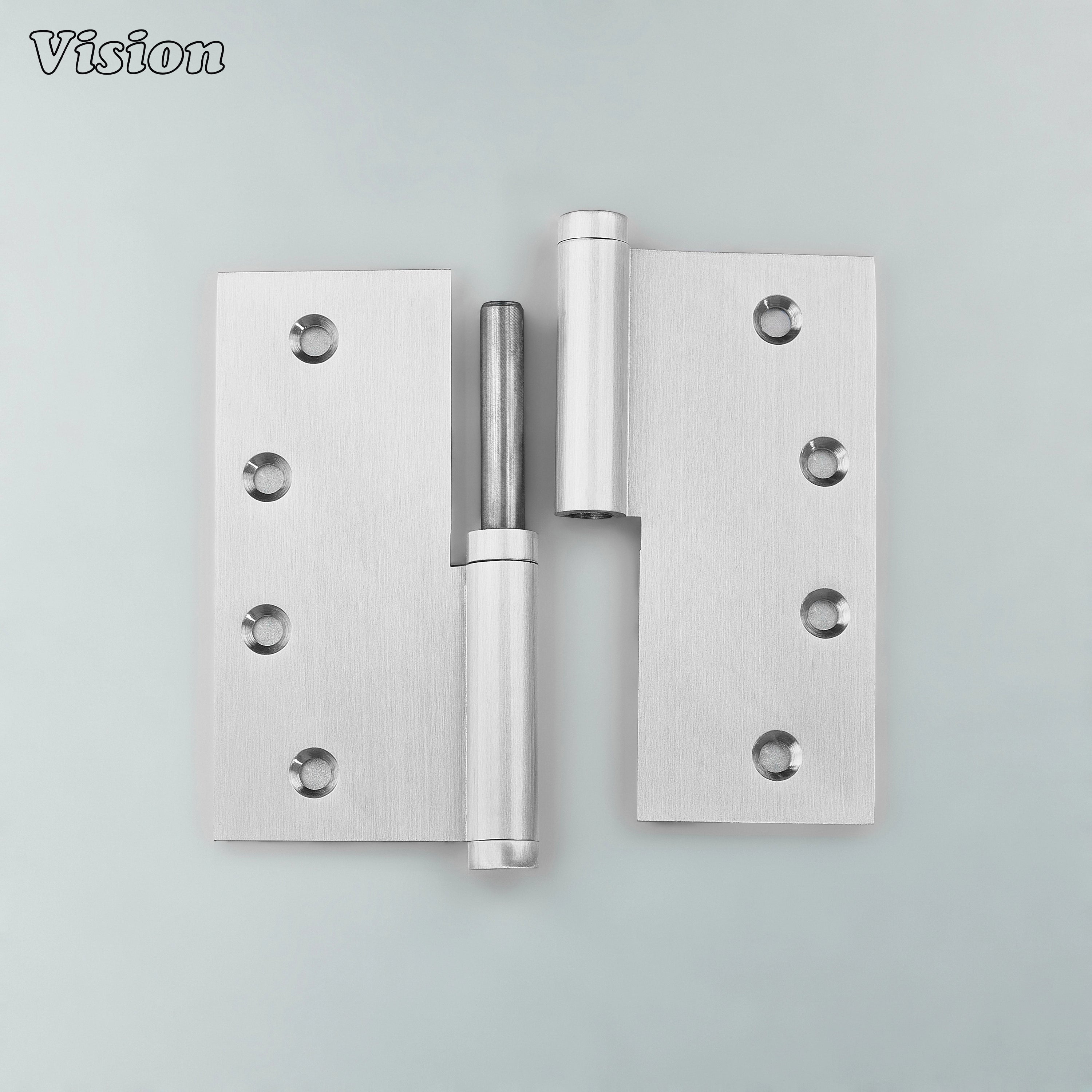 Lift-off style square door hinge in Silver finish for wardrobes