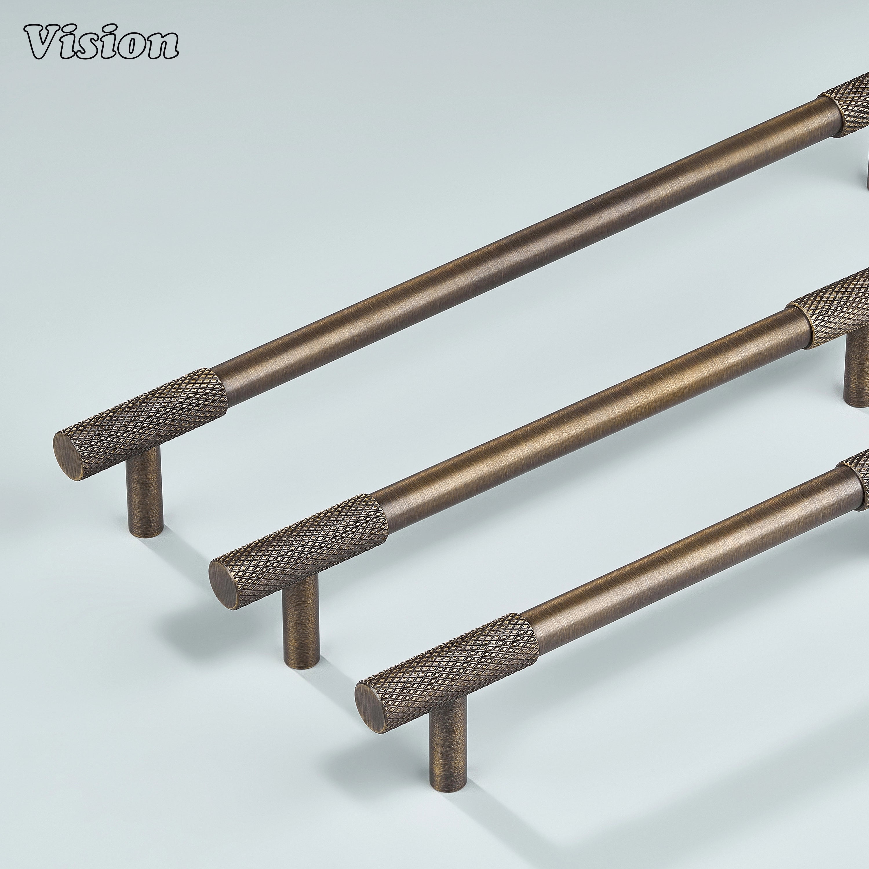 Antique Bronze textured knurled cabinet pull