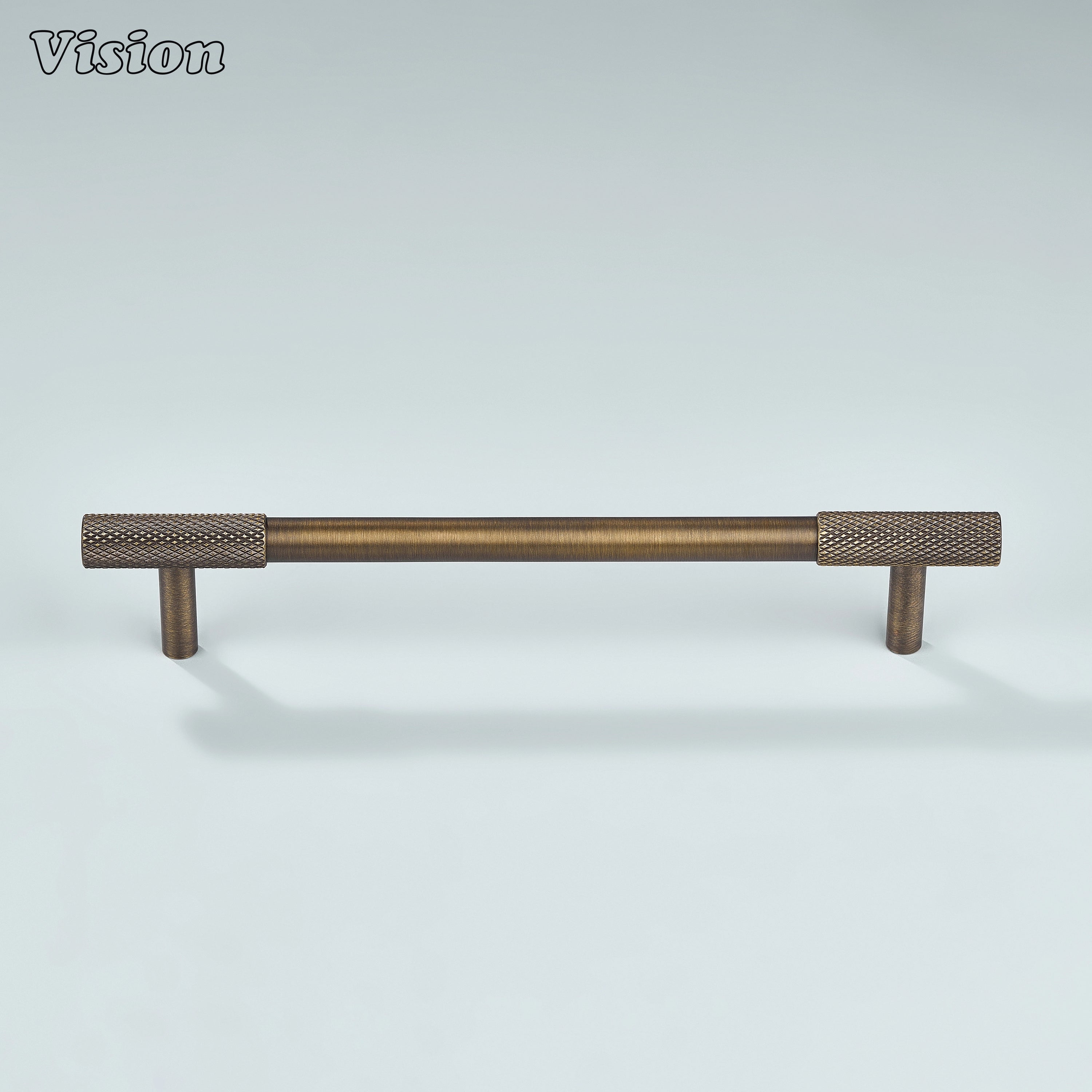 Modern Antique Bronze knurled handle front view