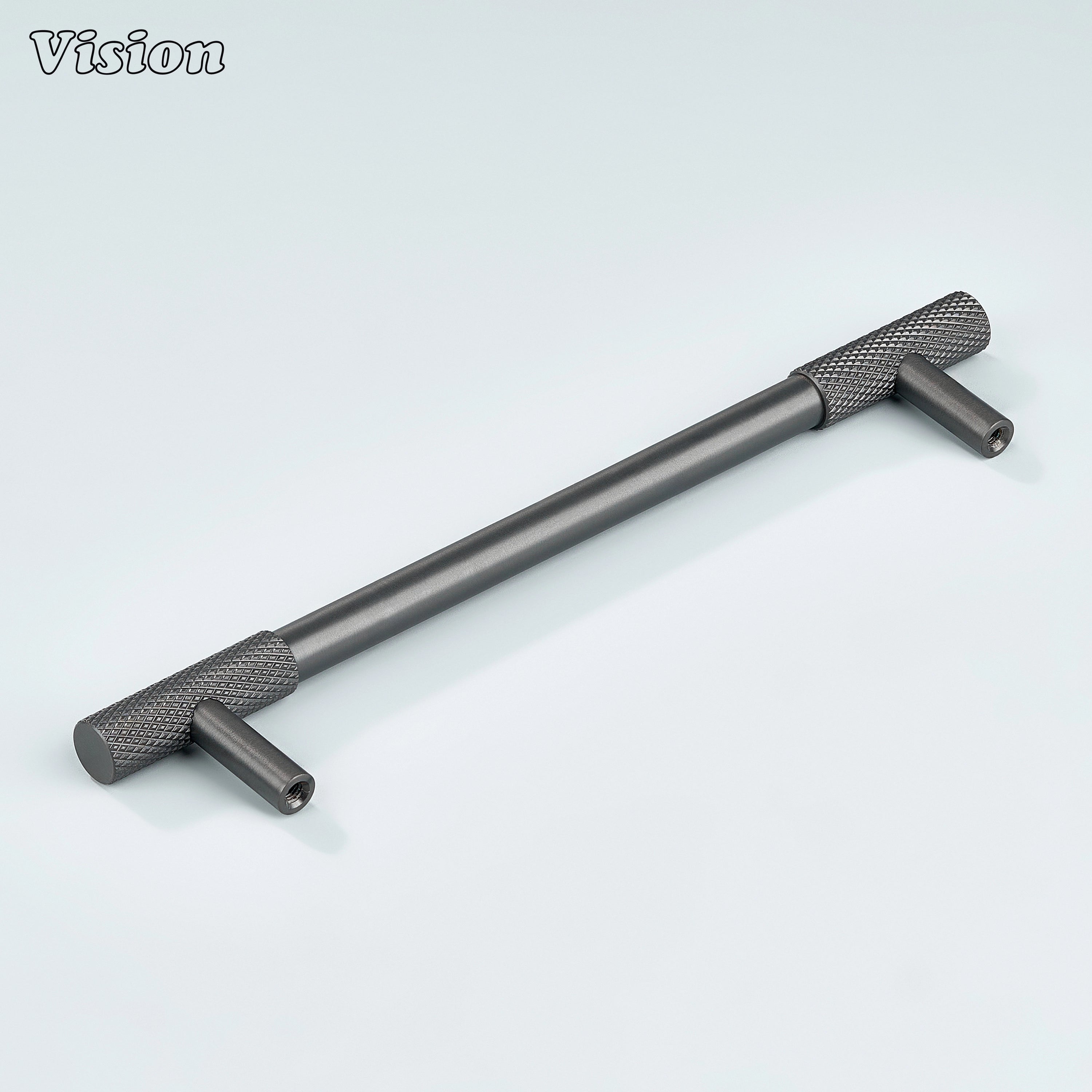 Dark Gunmetal knurled pull for cabinets