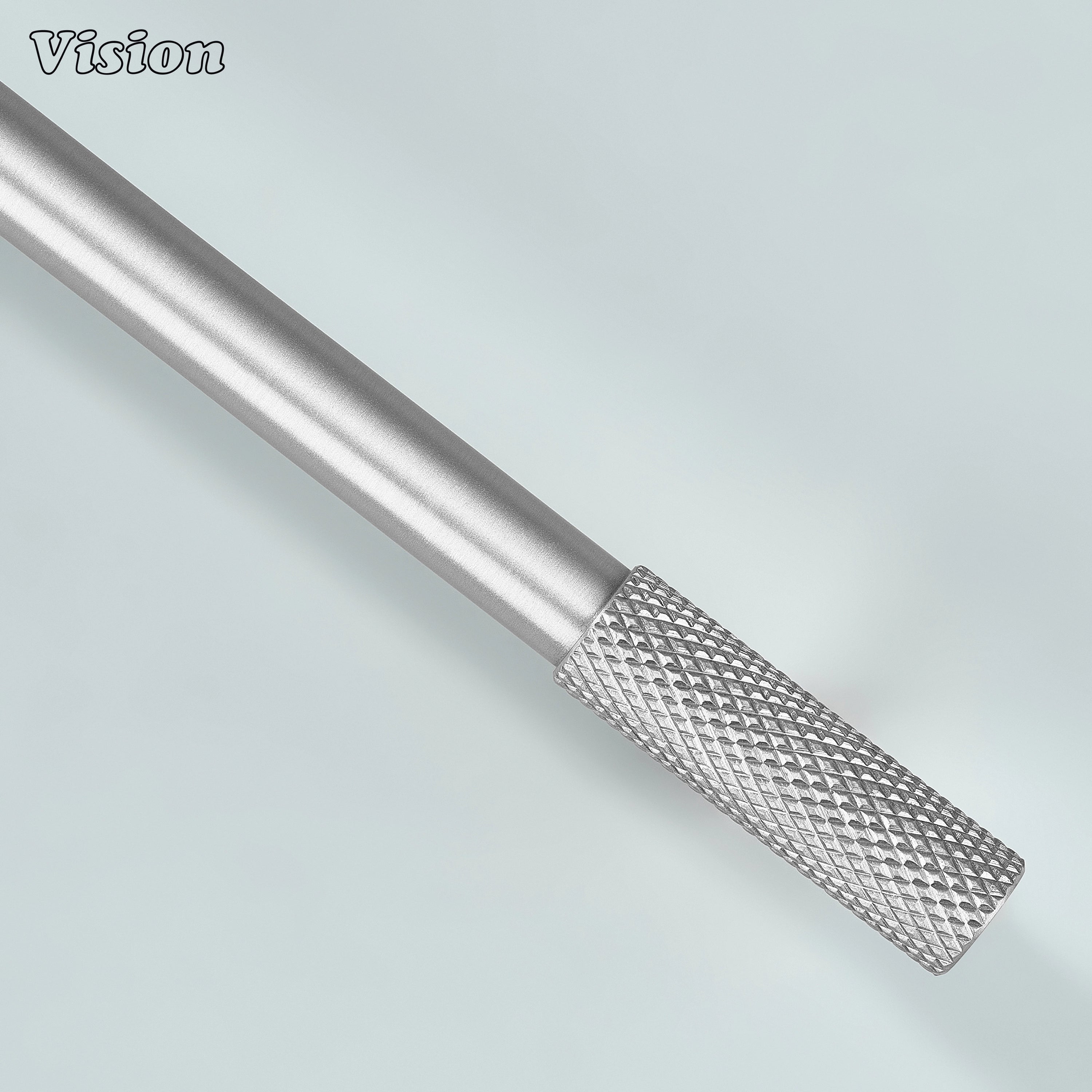 Vision Silver knurled handle for modern cabinets