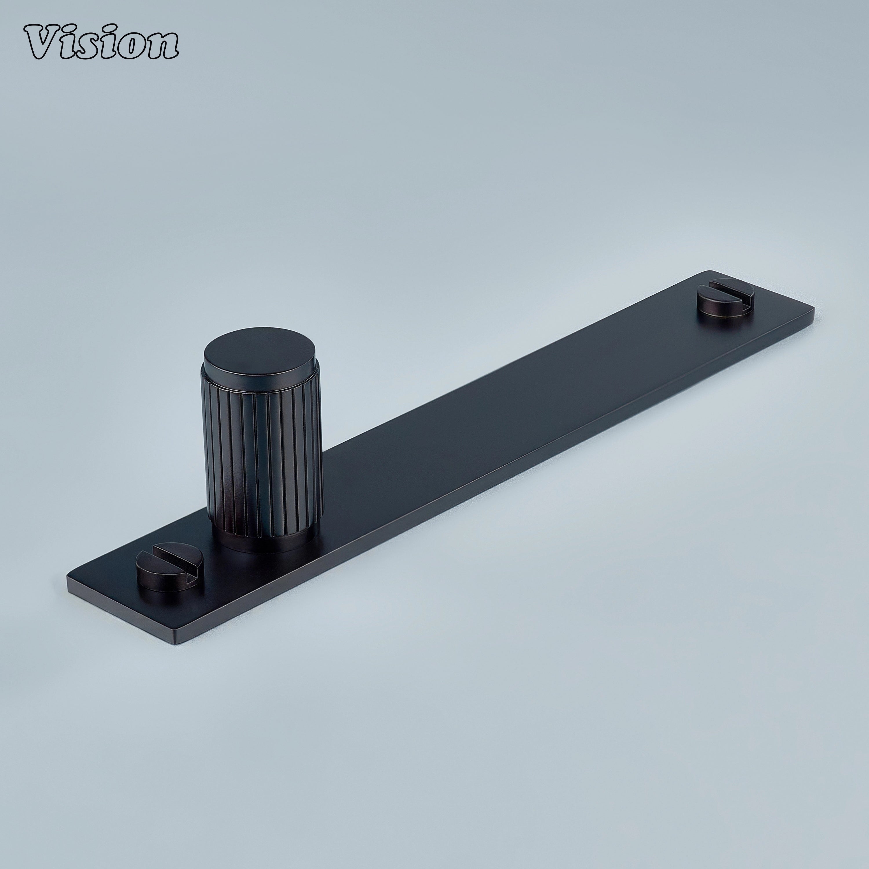 Premium Oil Rubbed Bronze linear knurled cabinet knob with backplate for furniture
