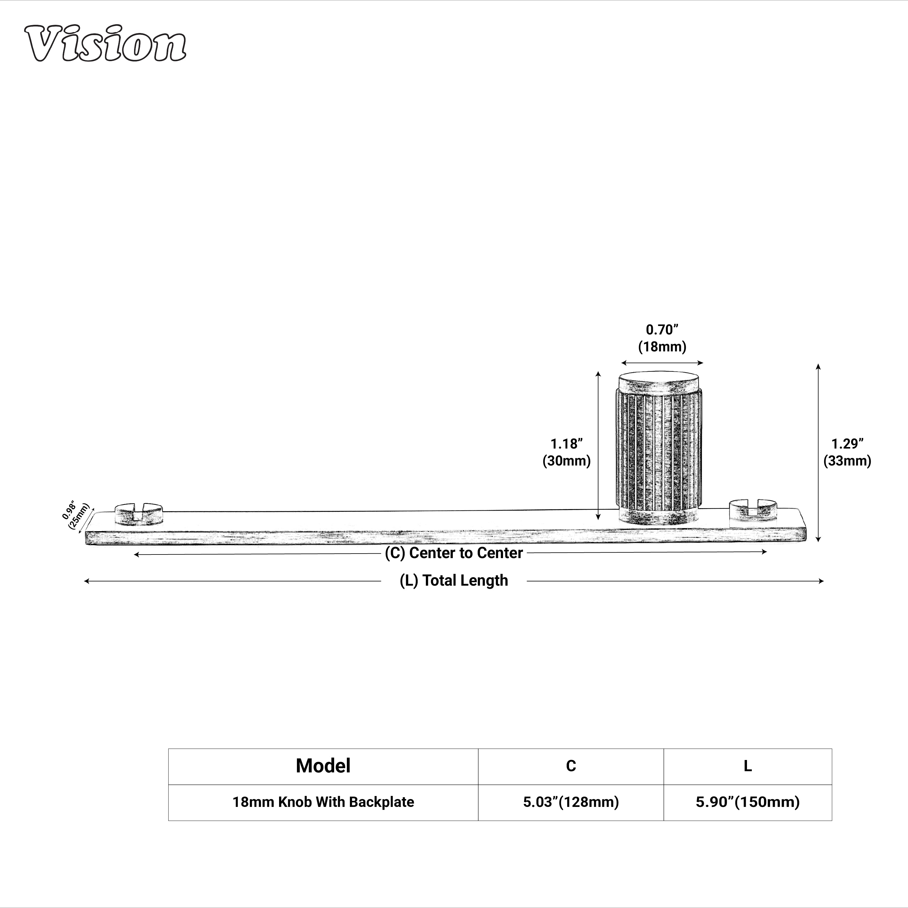 Silver brass cabinet knob with linear cylinder and flat backplate for drawers to cabinets
