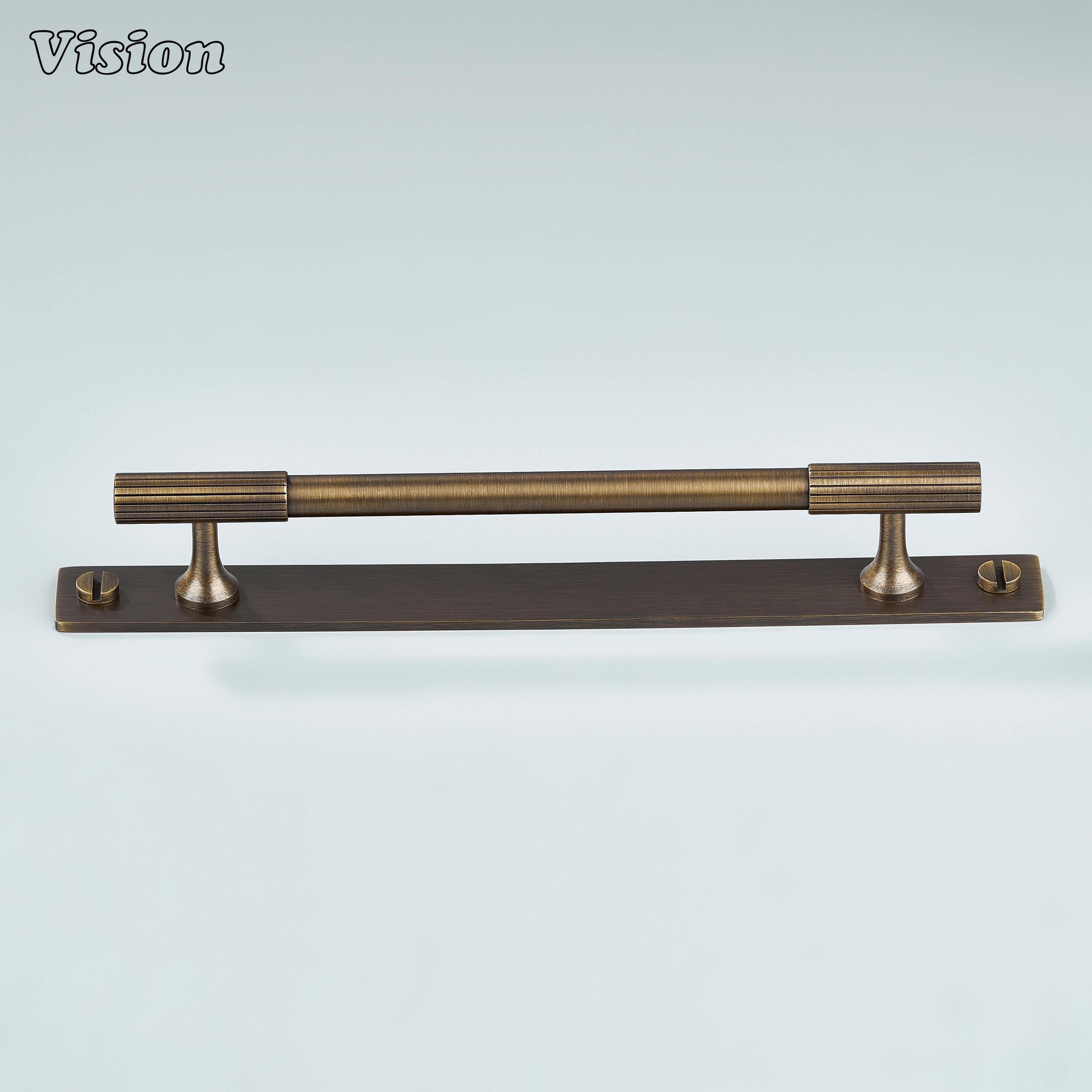Brass Antique Bronze cabinet handle with linear detailing for furniture use