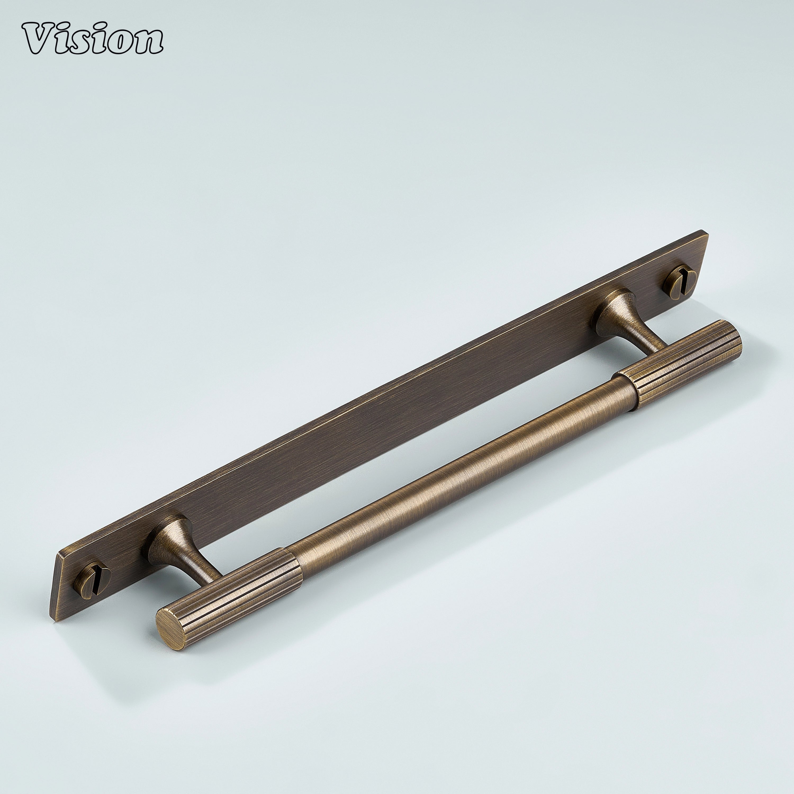 Classic Antique Bronze cabinet handle with straight bar form for kitchens
