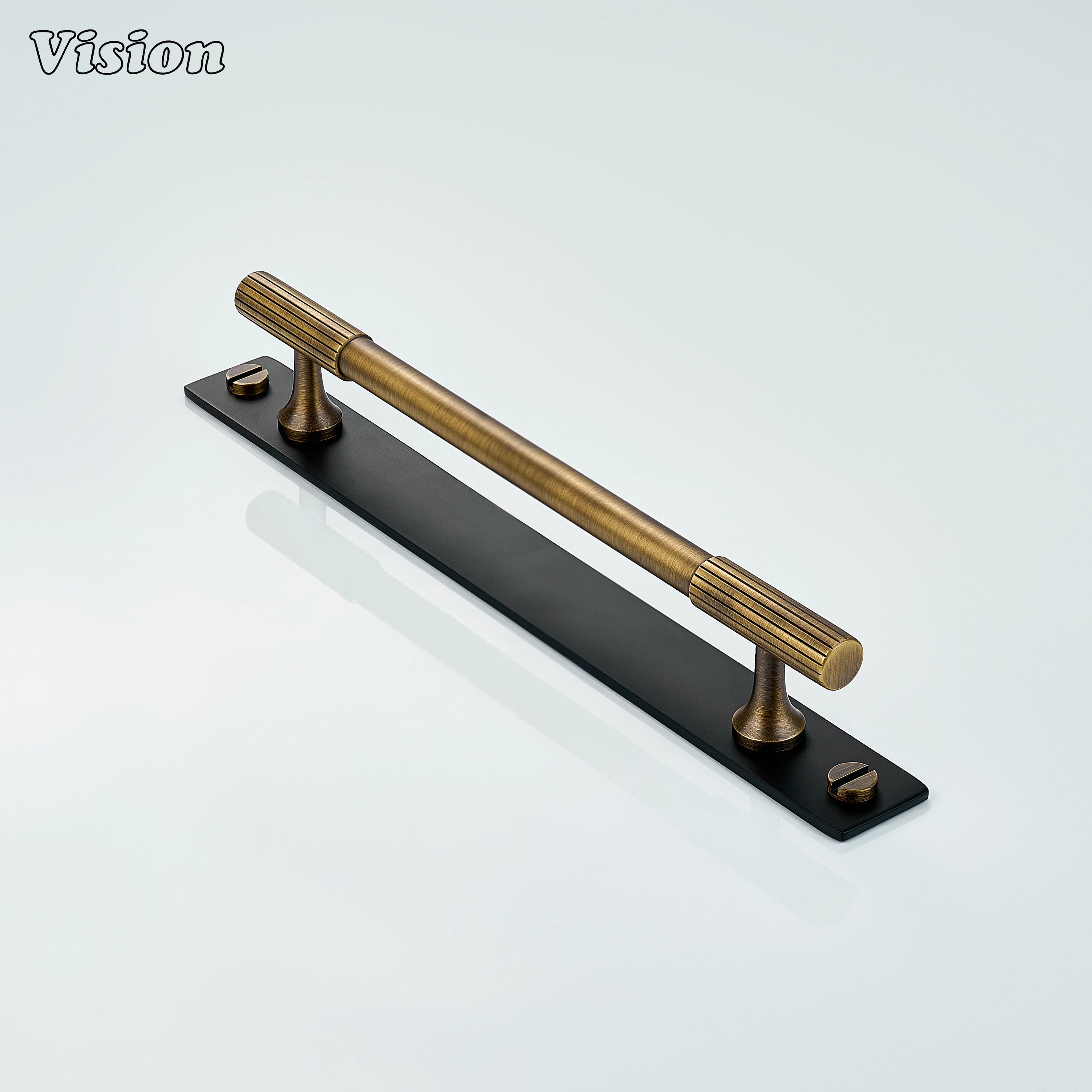 Antique Bronze and Black linear knurled cabinet handle for cupboard applications