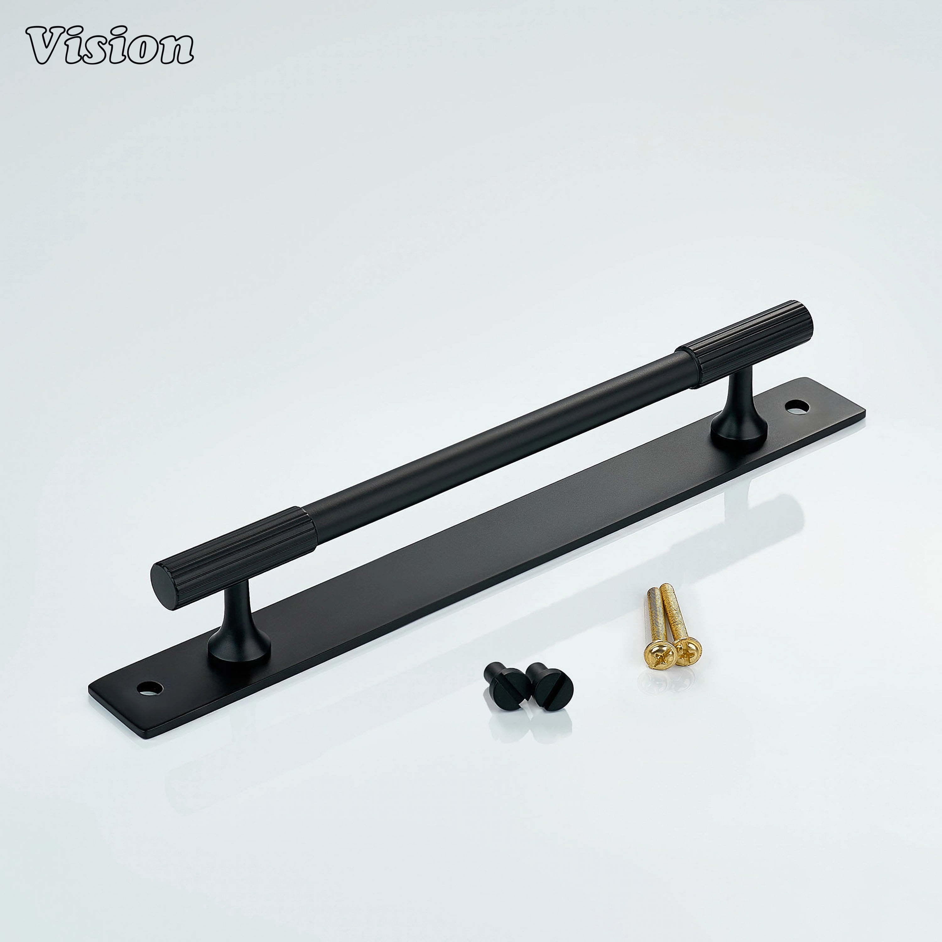 Modern Black cabinet handle with straight bar form for kitchens