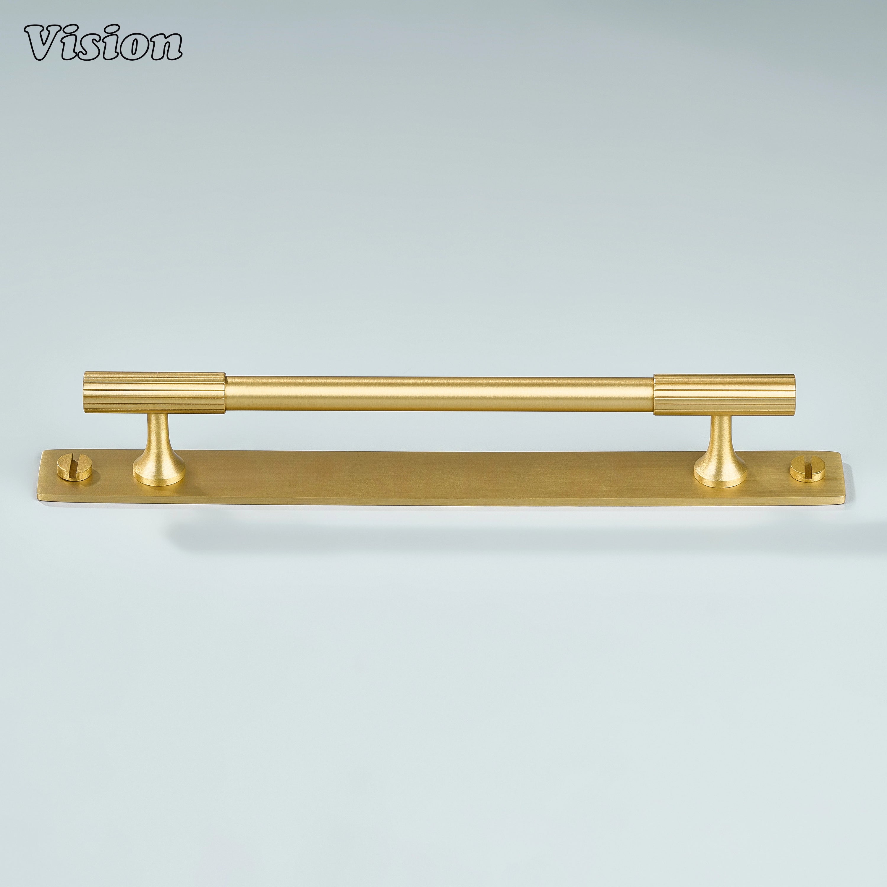 Premium brass gold cabinet handle with linear detailing for furniture applications