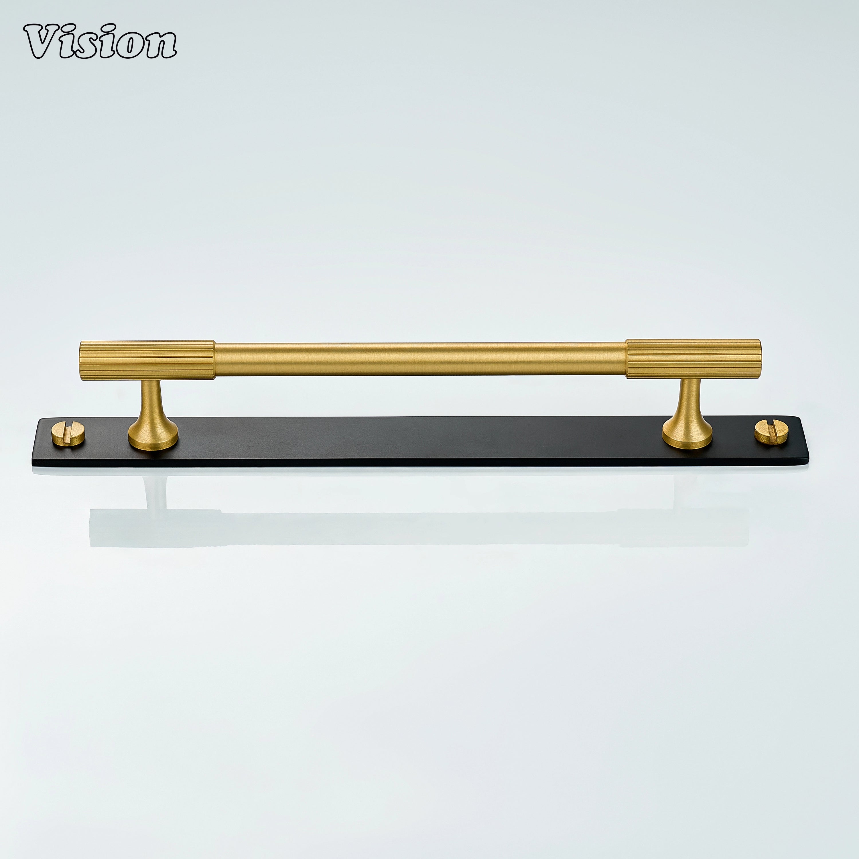 Premium brass Gold and Black cabinet handle with linear detailing for furniture use