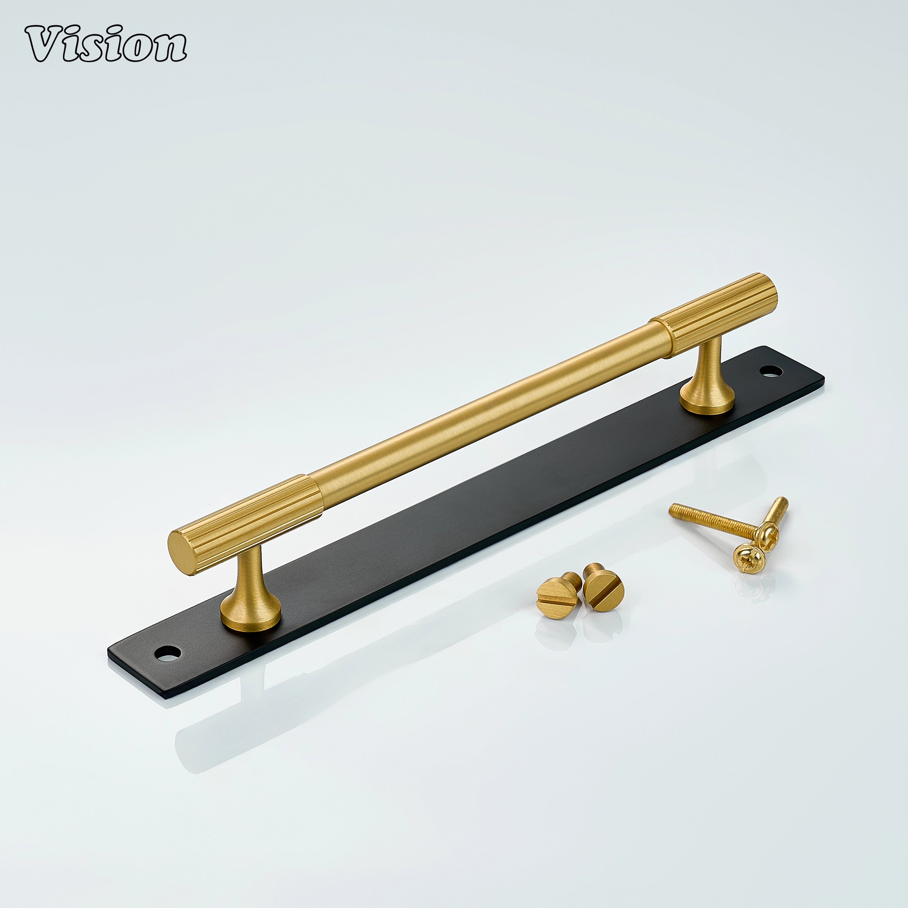 Modern Gold and Black cabinet handle with straight bar form for kitchen storage