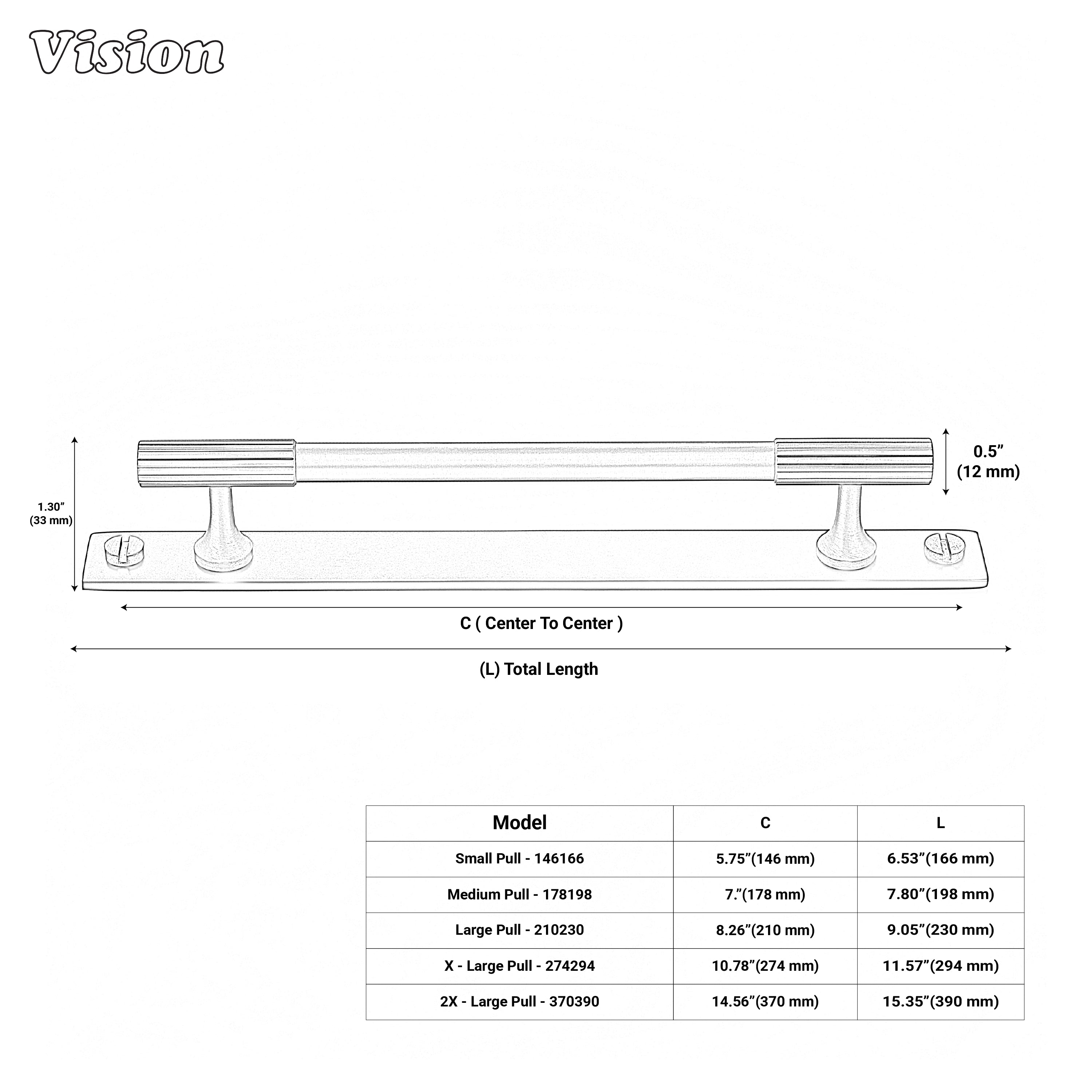 Oil Rubbed Bronze cabinet handle with linear profile and backplate