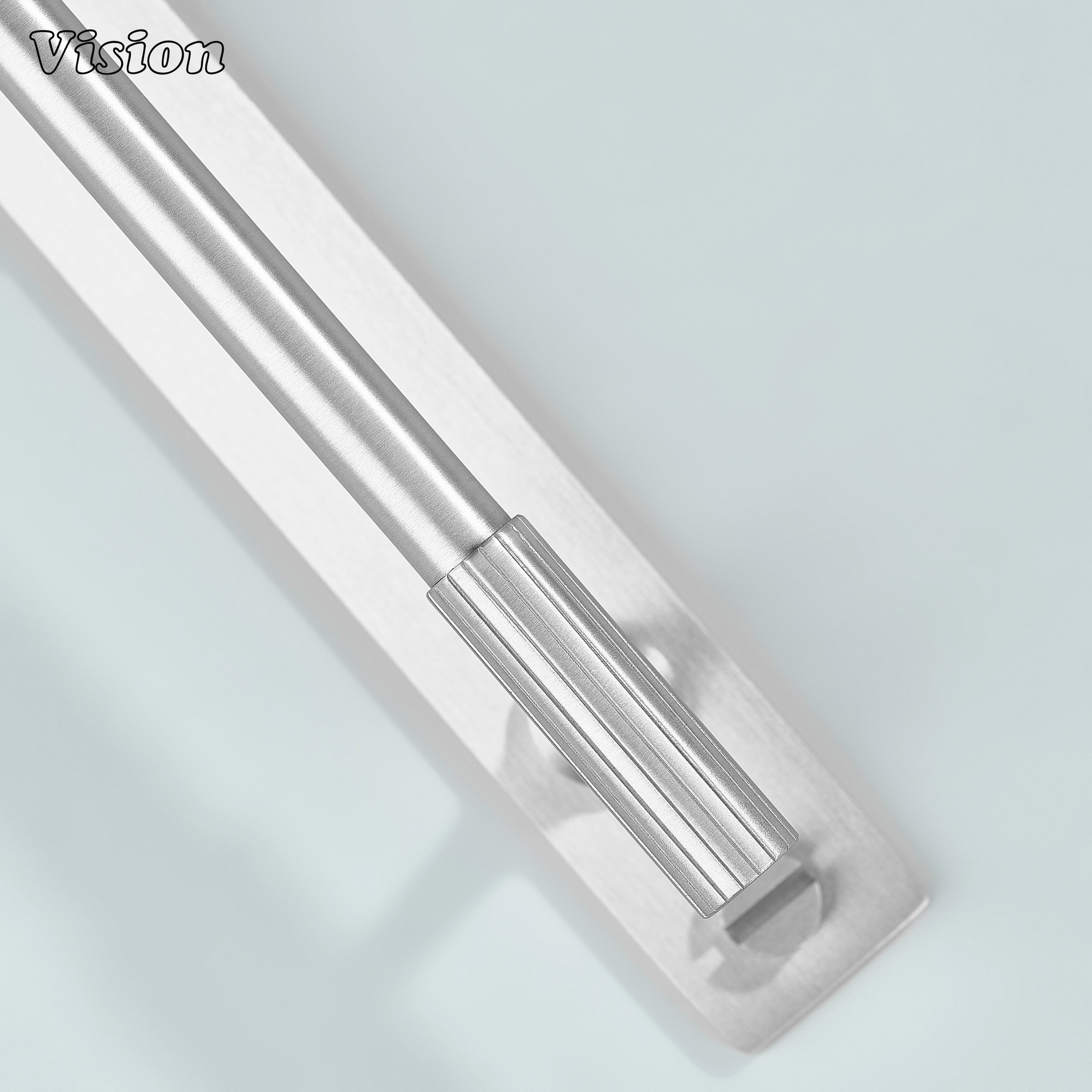 Silver brass cabinet handle with bar design for drawer fronts