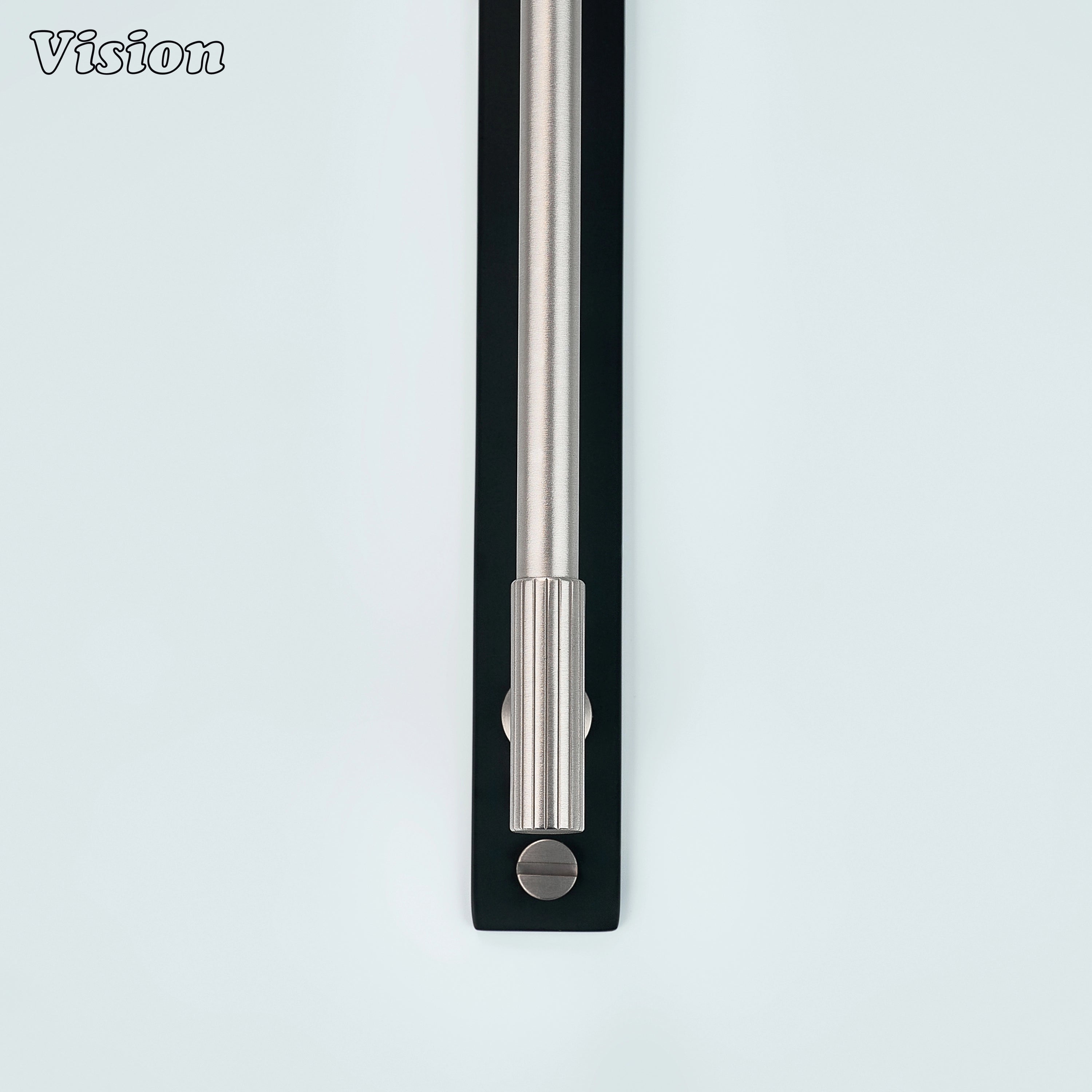 Linear Silver and Black cabinet handle with solid brass build