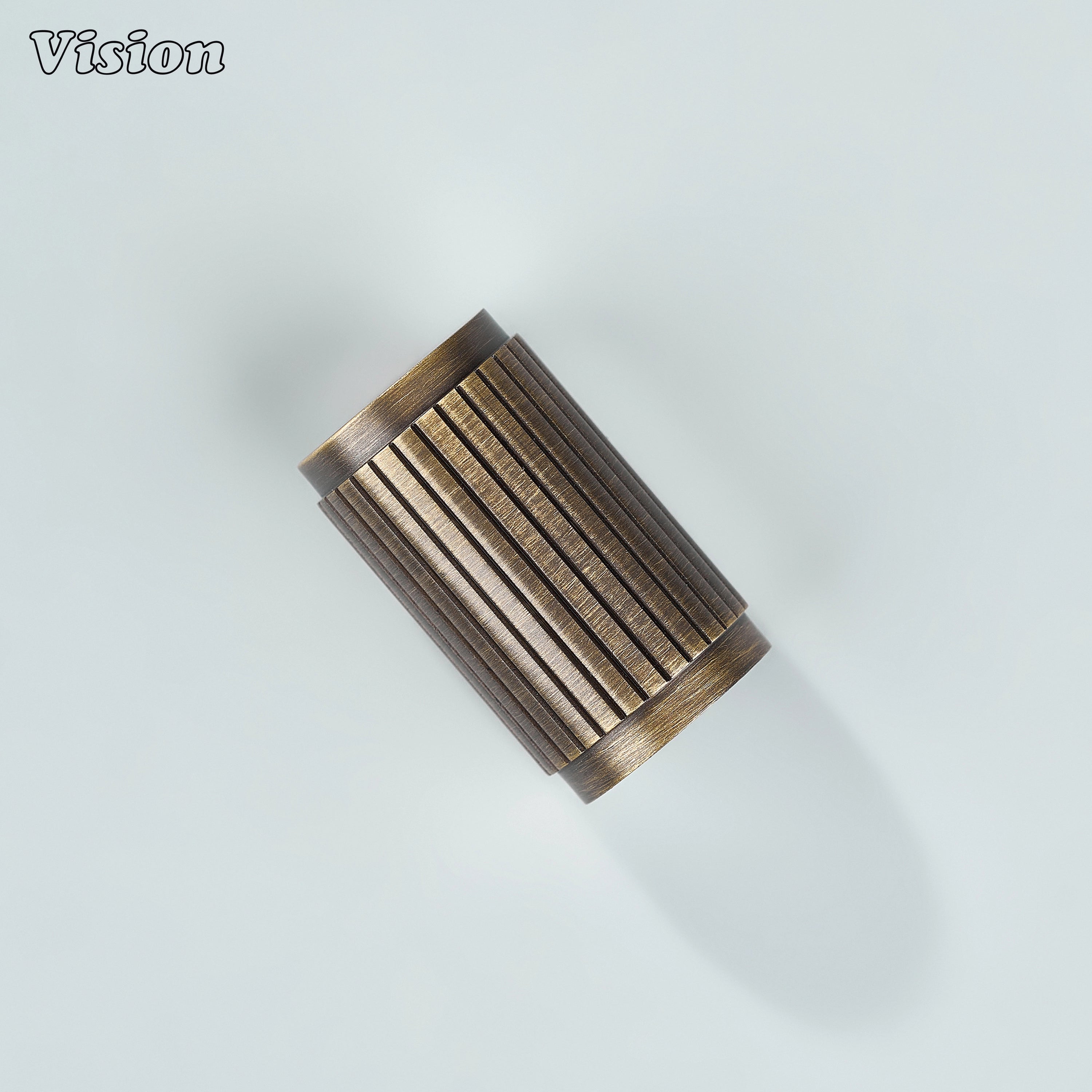 Modern Antique Bronze linear knurled cabinet knob for premium interiors