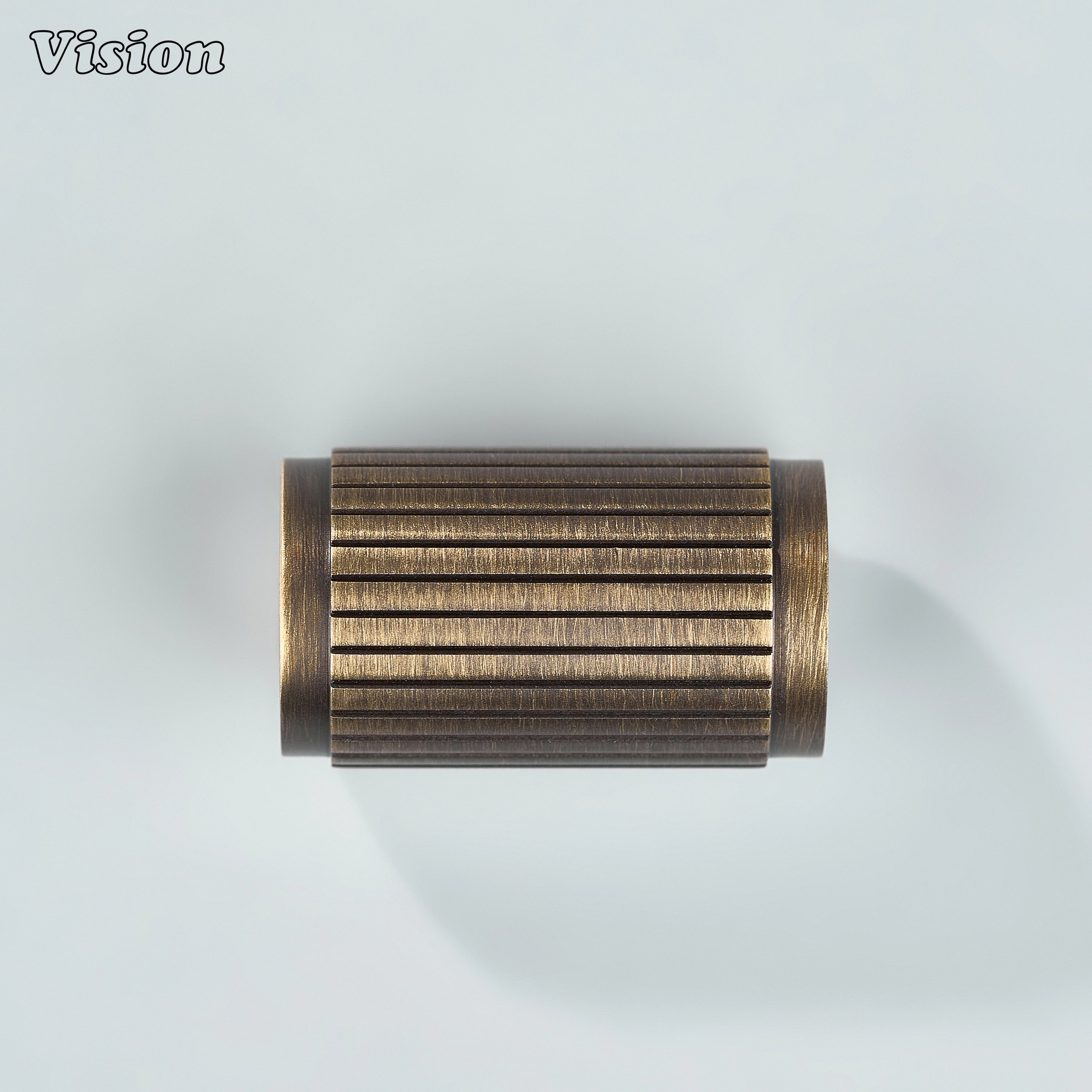 Antique Bronze finish linear knurled brass knob for cabinet drawers