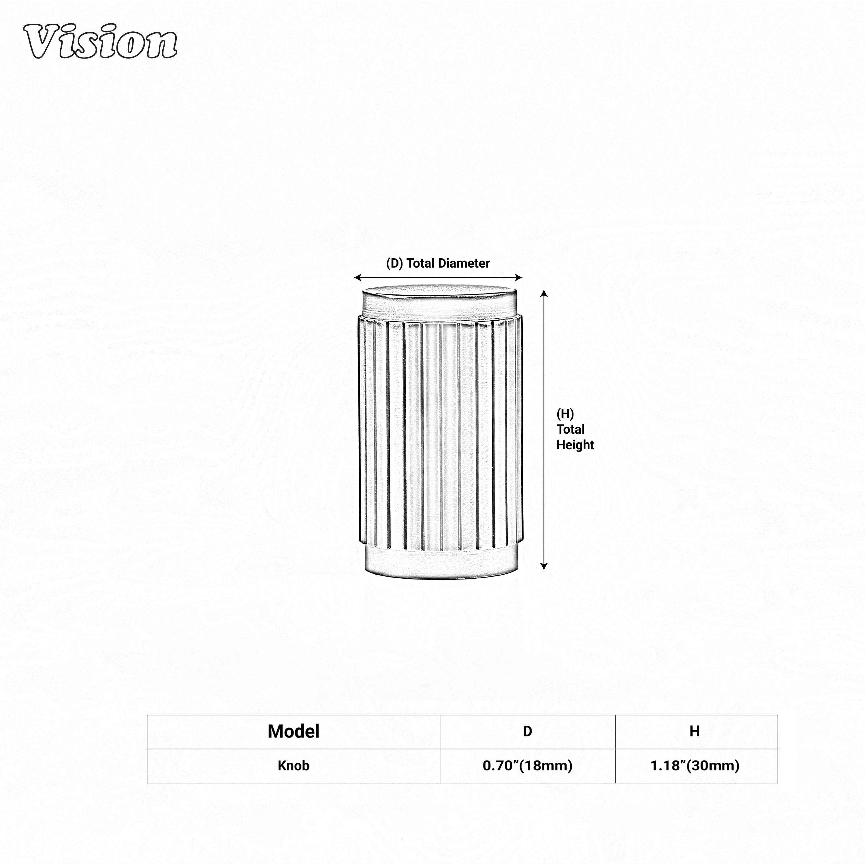 Premium Antique Bronze linear knurled cylinder knob for furniture hardware